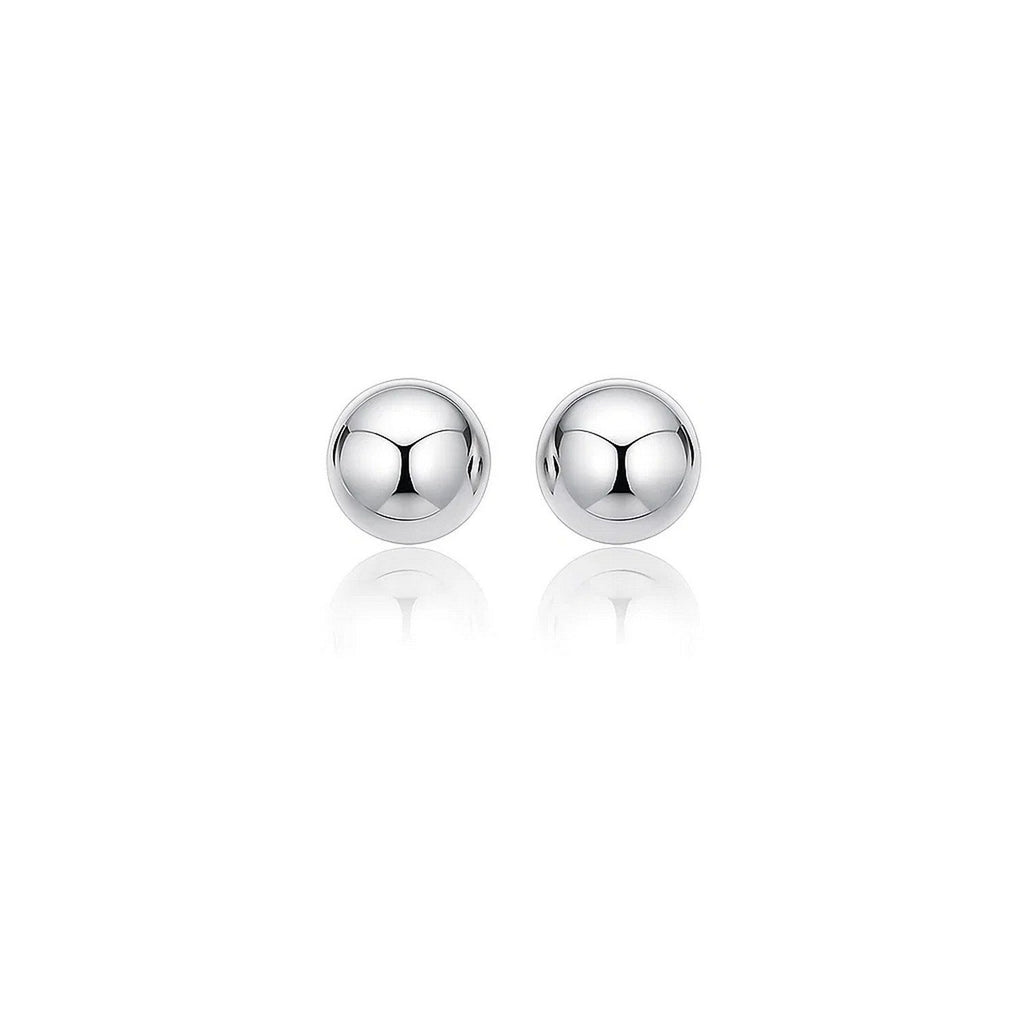 14k White Gold Classic Stud Earrings (8mm)