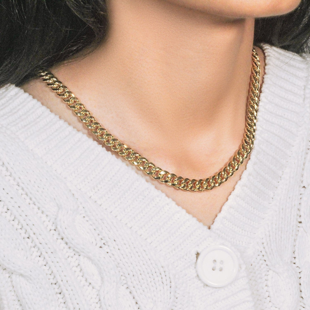 14k Yellow Gold Semi Solid Miami Cuban Chain (7.20 mm)