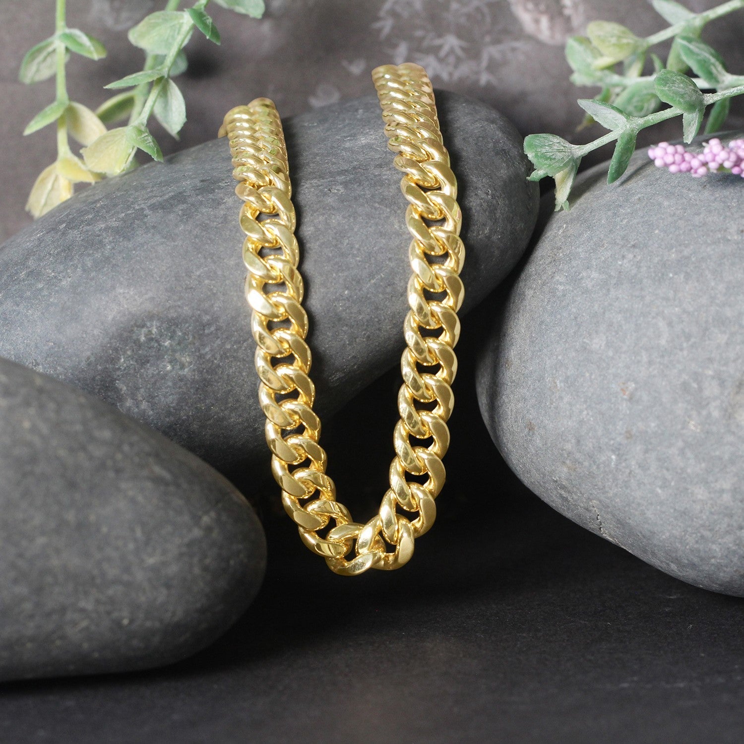14k Yellow Gold Semi Solid Miami Cuban Chain (7.20 mm)
