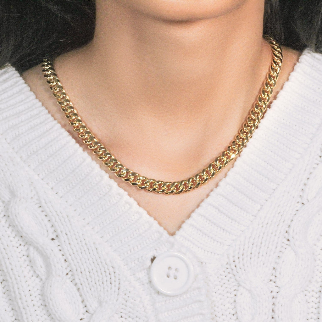 14k Yellow Gold Semi Solid Miami Cuban Chain (7.20 mm)