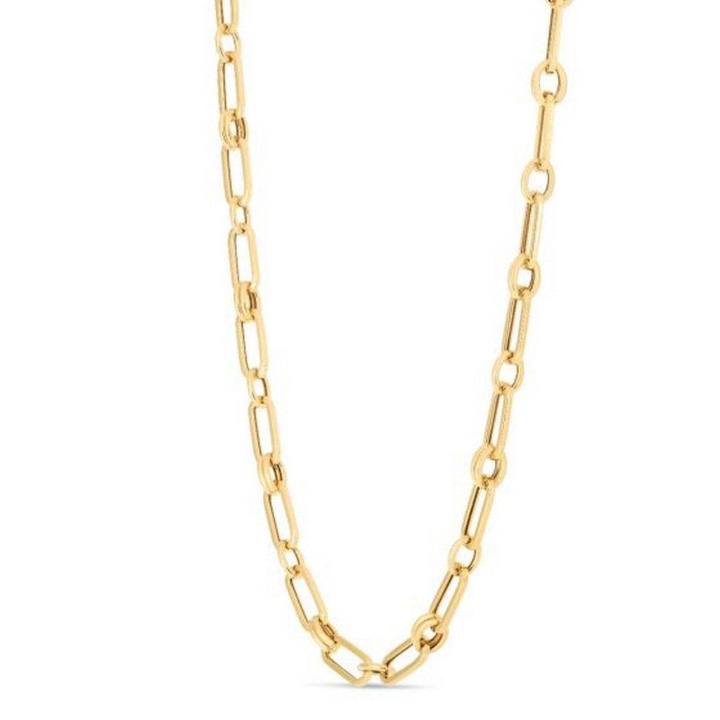 14k Yellow Gold High Polish Paperclip Rondel Link Chain (5.60 mm)
