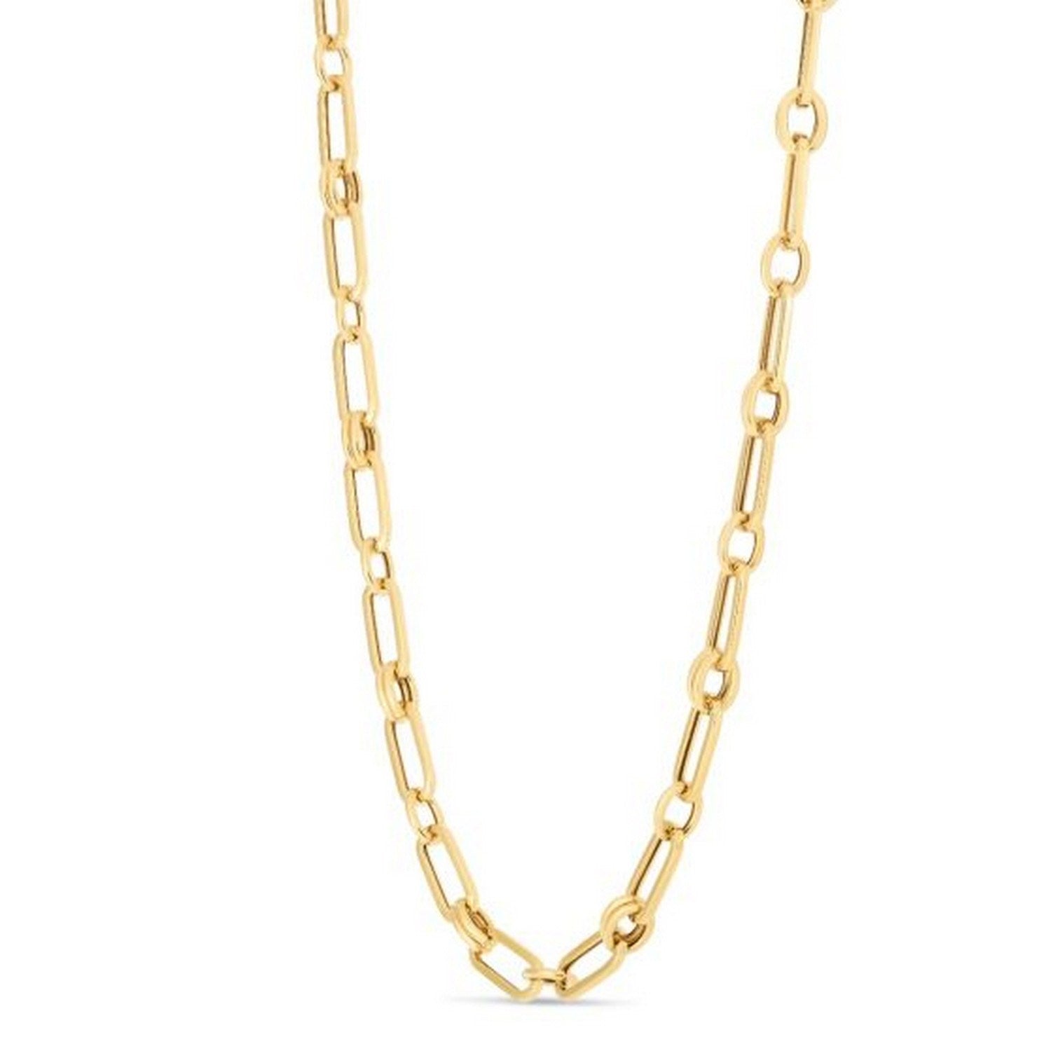 14k Yellow Gold High Polish Paperclip Rondel Link Chain (5.60 mm)