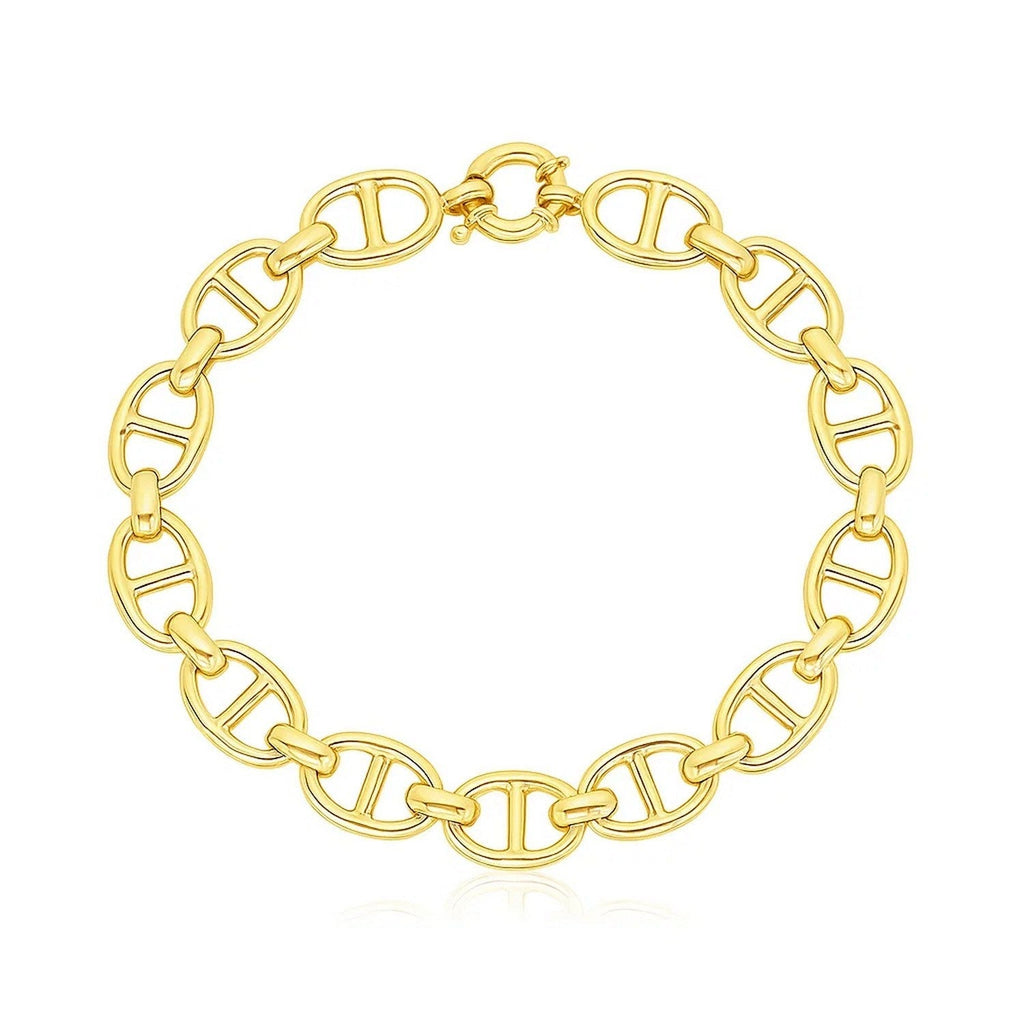 14k Yellow Gold High Polish Mariner Link Bracelet  (8.80 mm)
