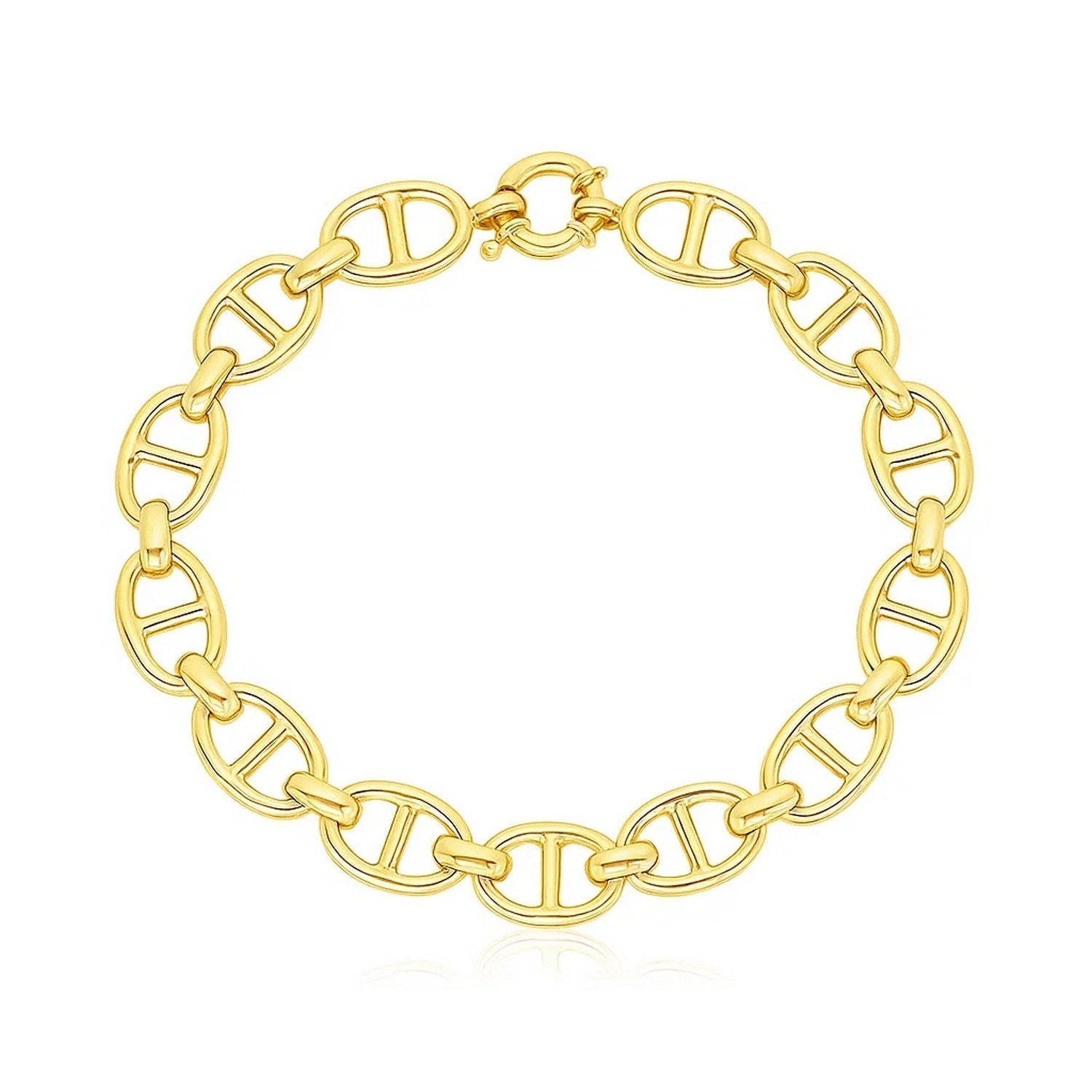 14k Yellow Gold High Polish Mariner Link Bracelet  (8.80 mm)