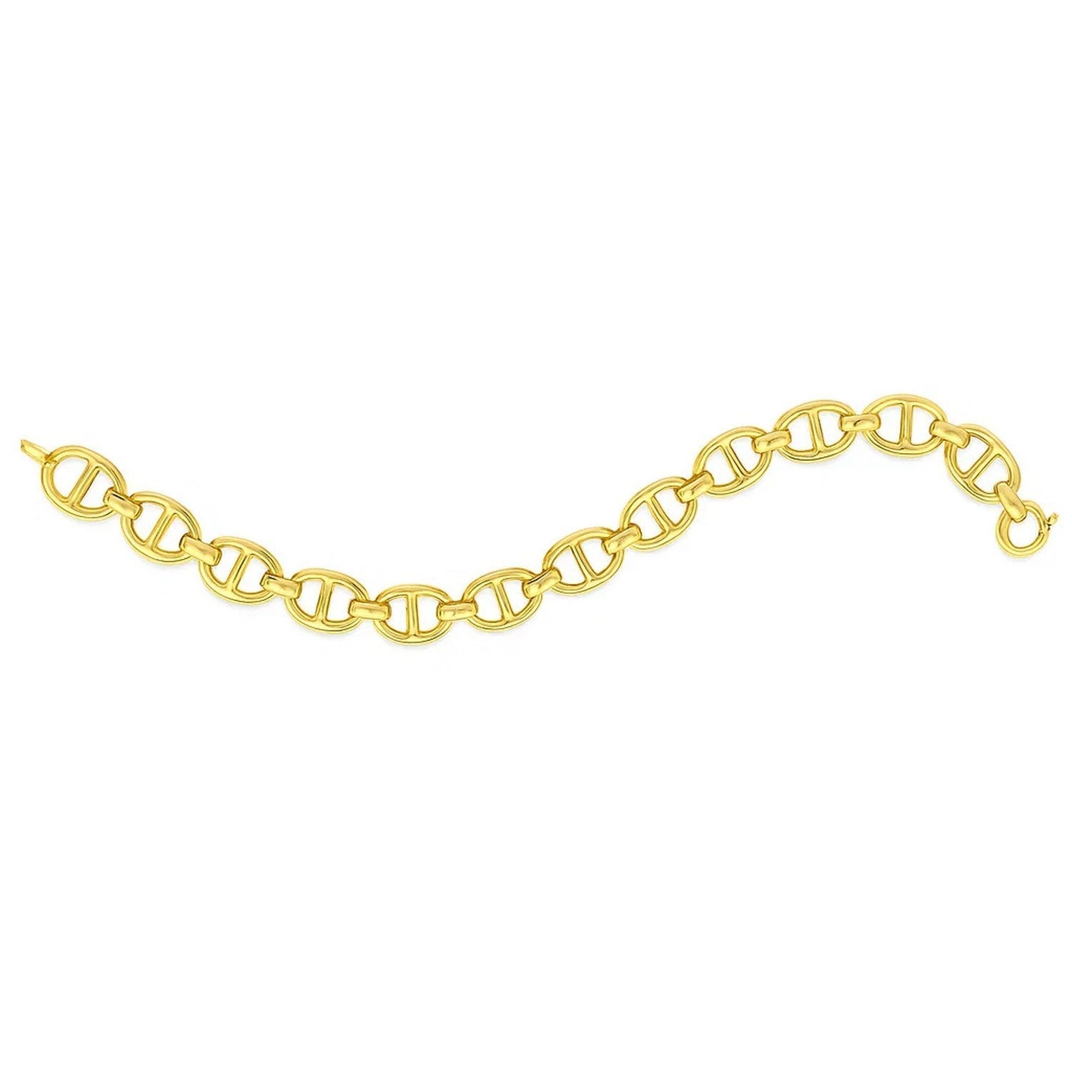 14k Yellow Gold High Polish Mariner Link Bracelet  (8.80 mm)