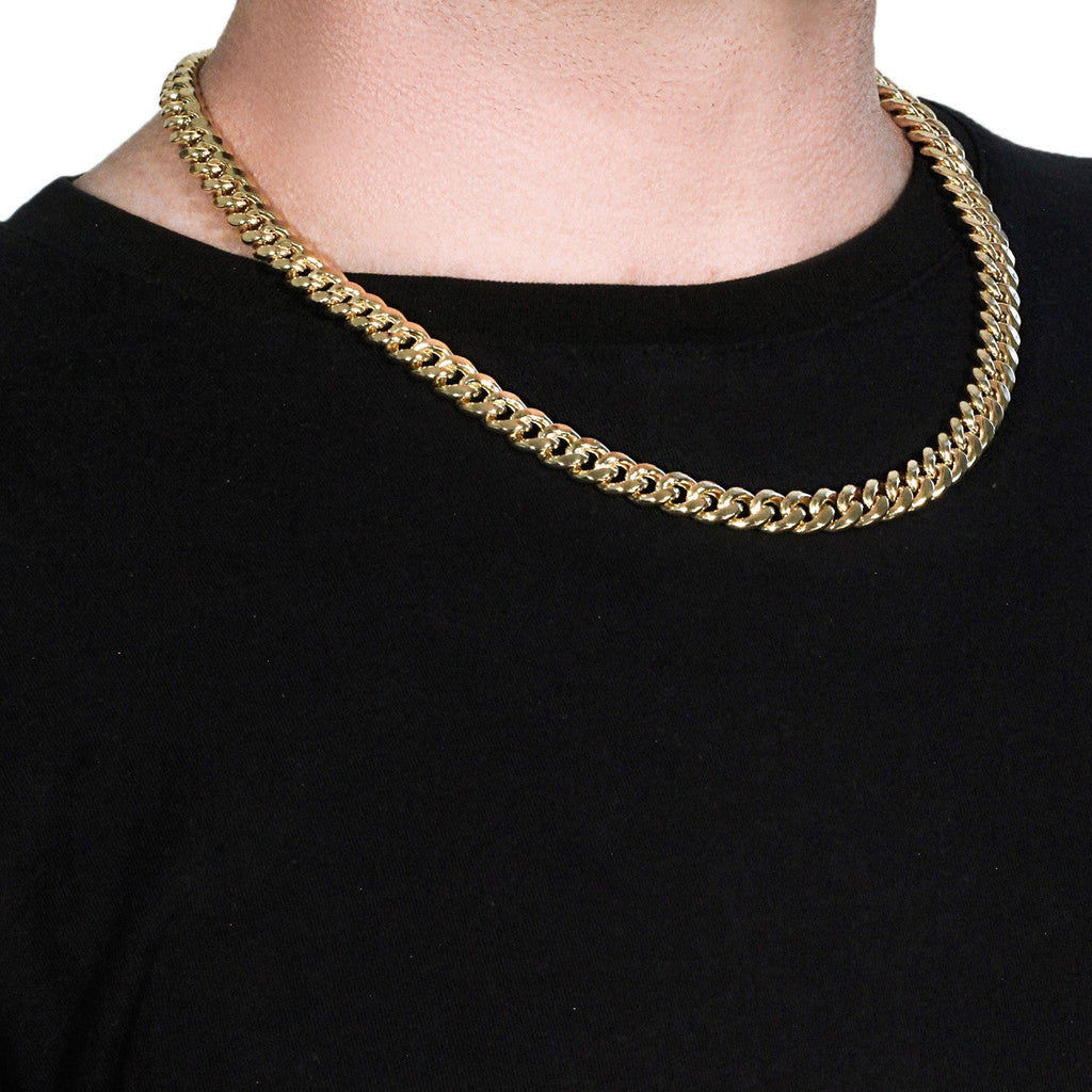10k Yellow Gold Semi Solid Miami Cuban Chain (9.10 mm)