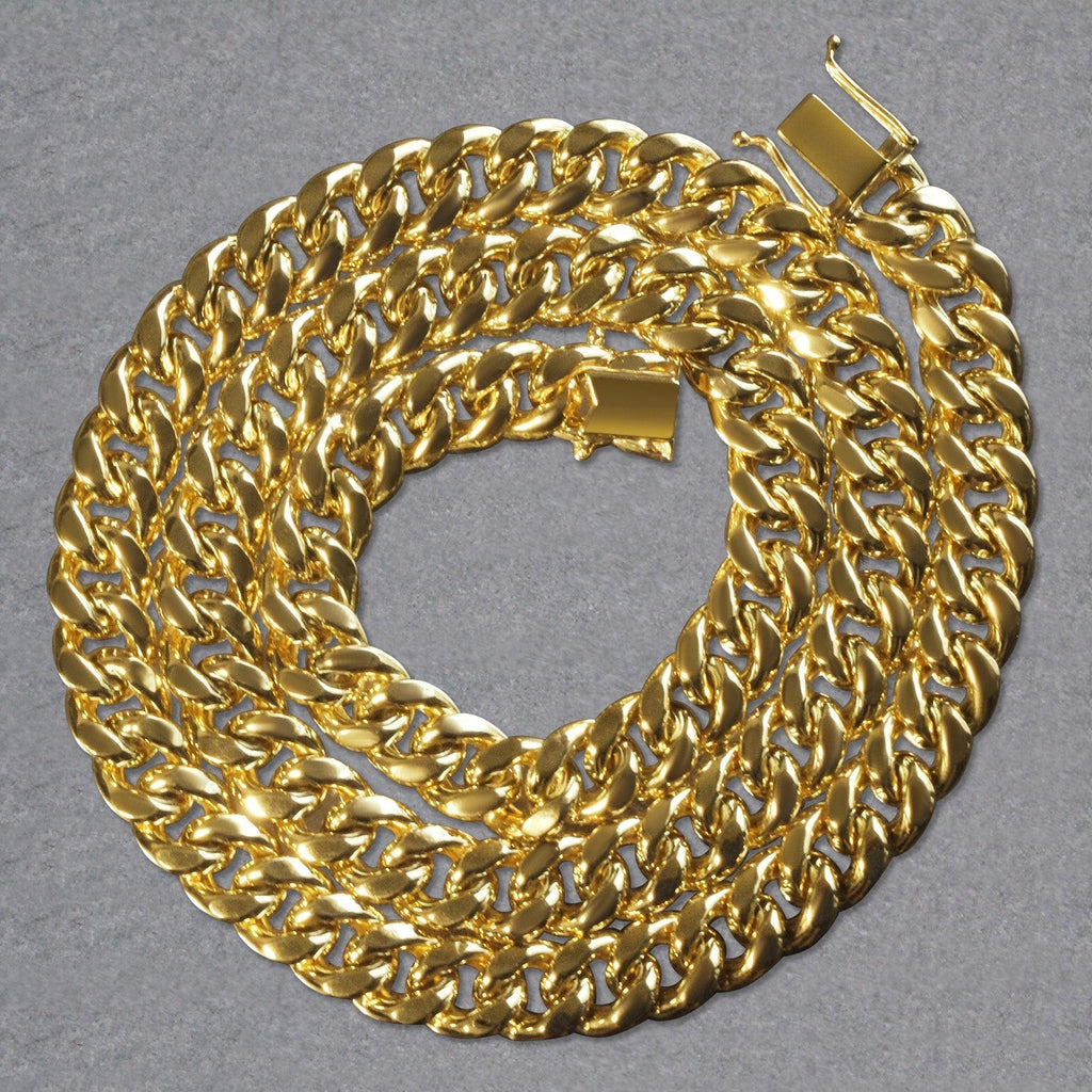 10k Yellow Gold Semi Solid Miami Cuban Chain (9.10 mm)