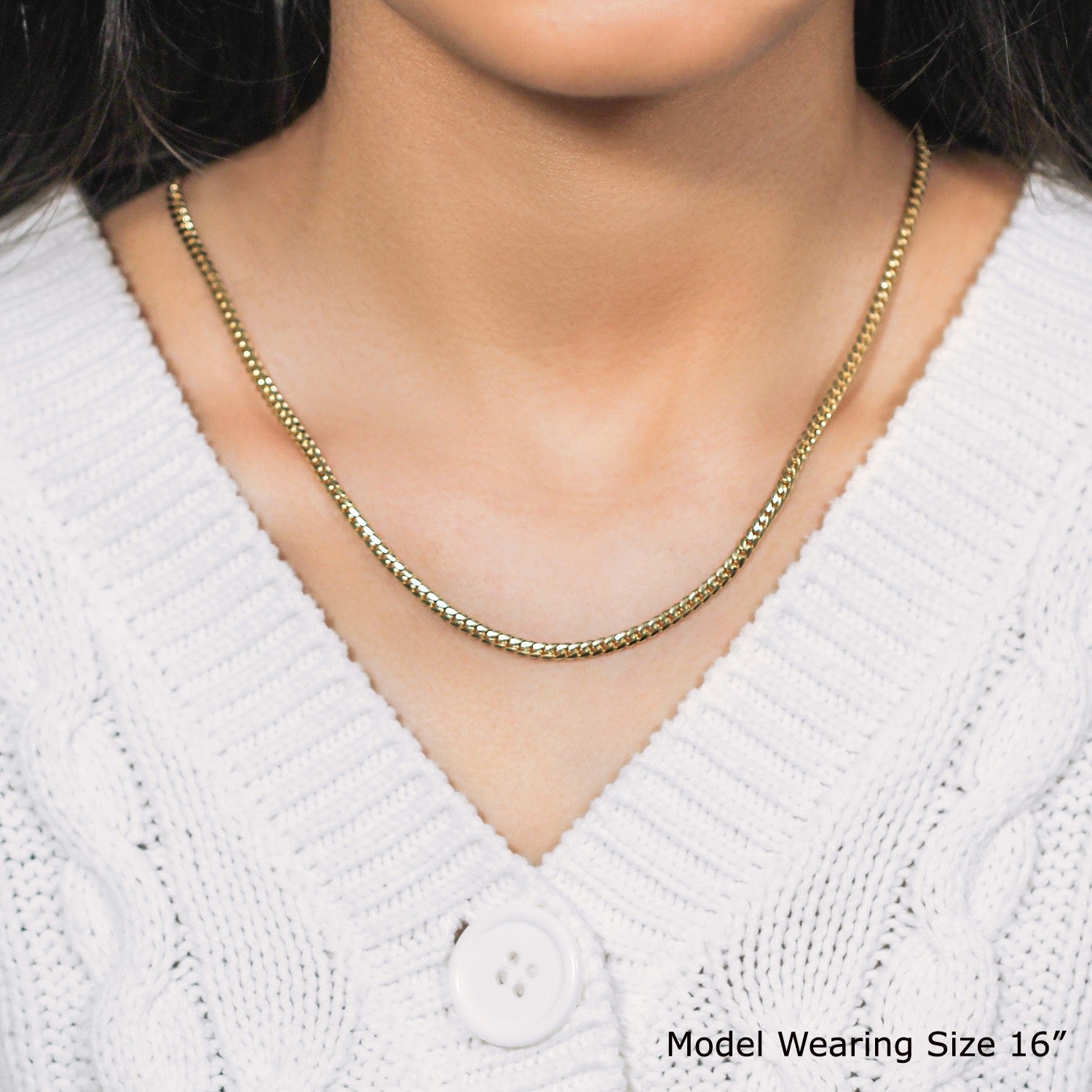 14k Yellow Gold Classic Solid Miami Cuban Chain (3.20 mm)