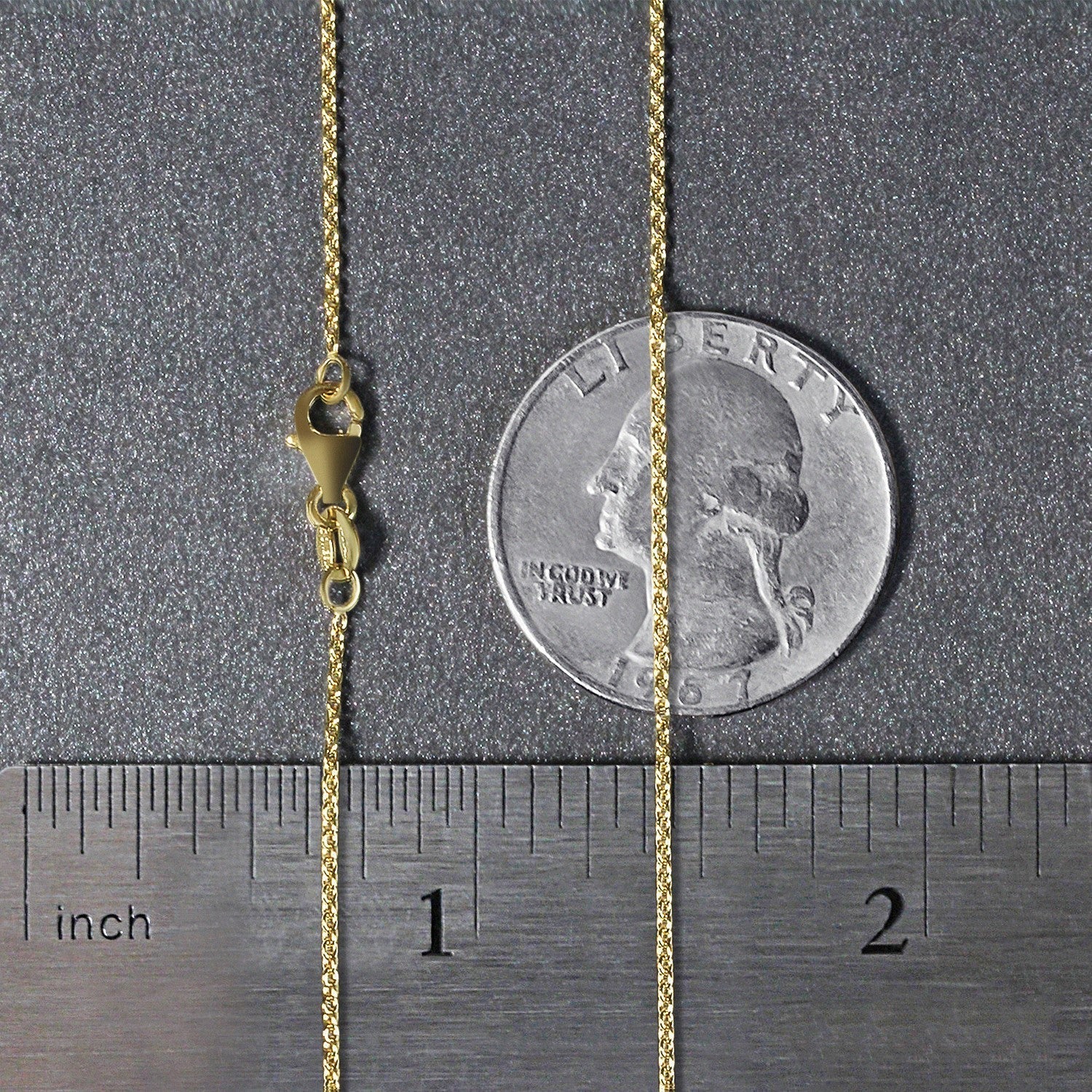 14k Yellow Gold Round Cable Link Chain (1.10 mm)