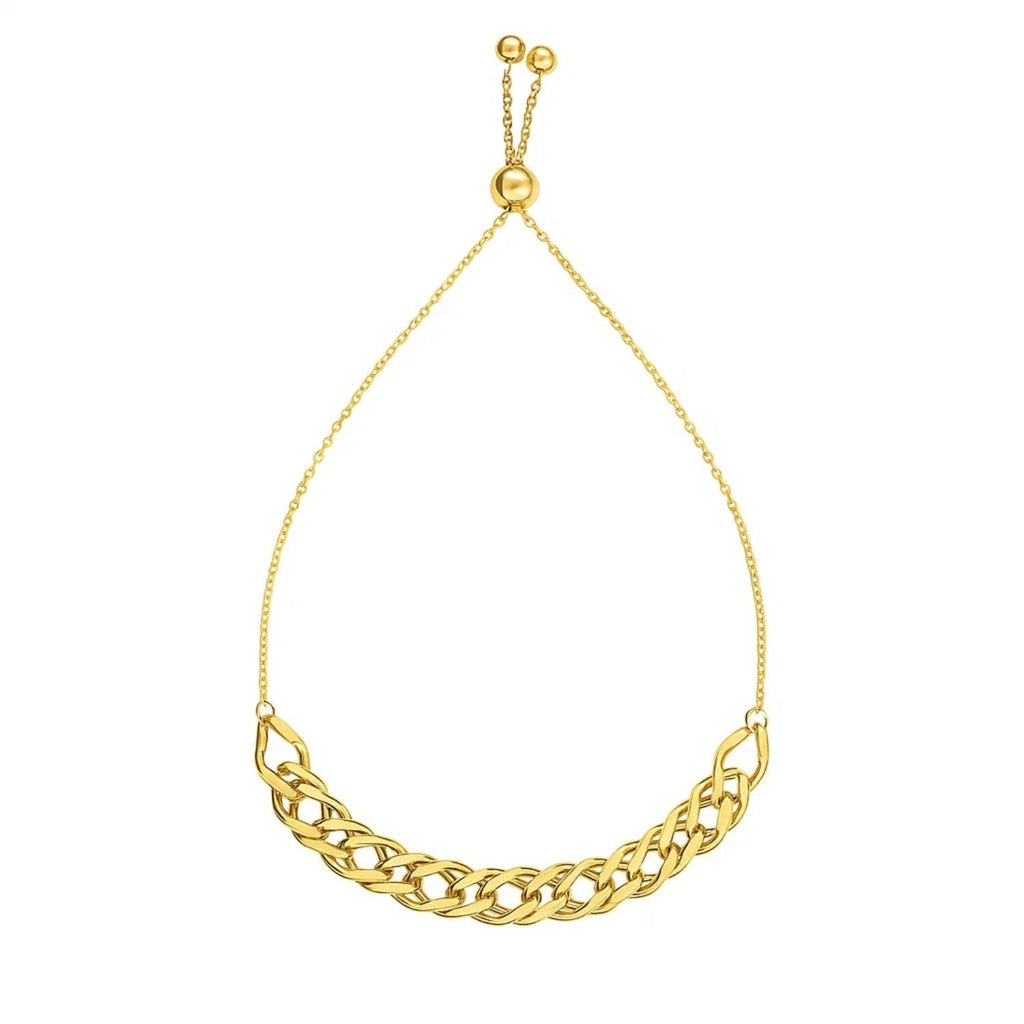 Adjustable Chain Bracelet in 14k Yellow Gold (5.00 mm)
