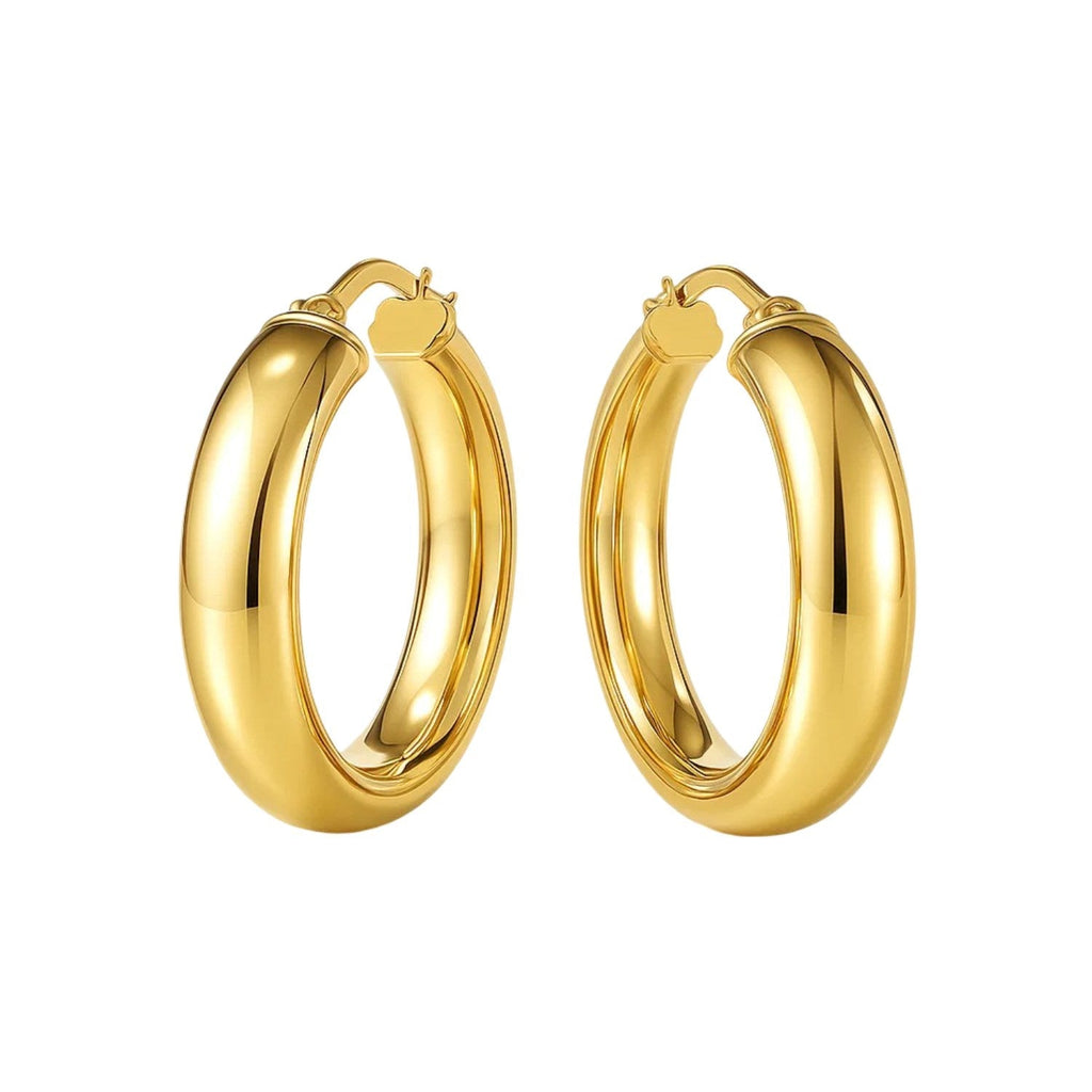 14k Yellow Gold Wedding Band Hoops (6x25mm)