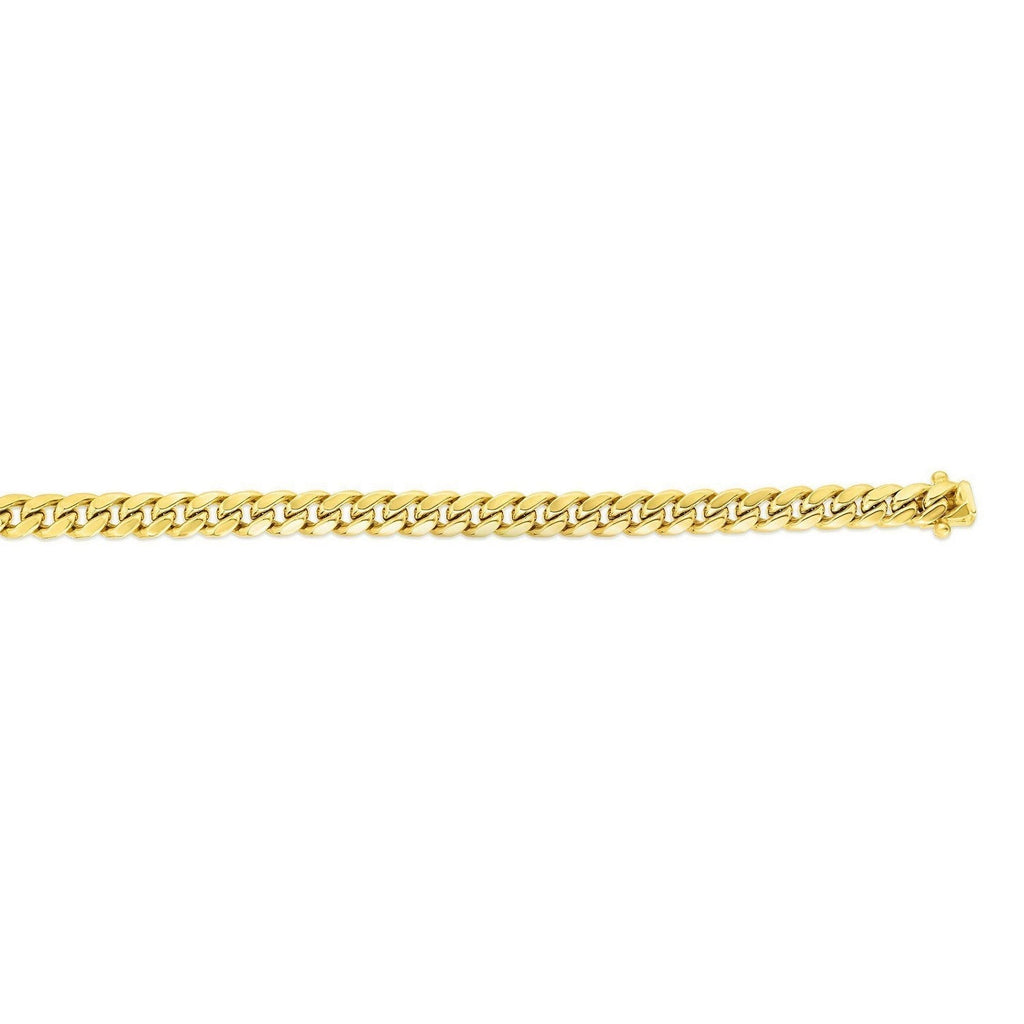 14k Yellow Gold Semi Solid Miami Cuban Bracelet (6.10 mm)