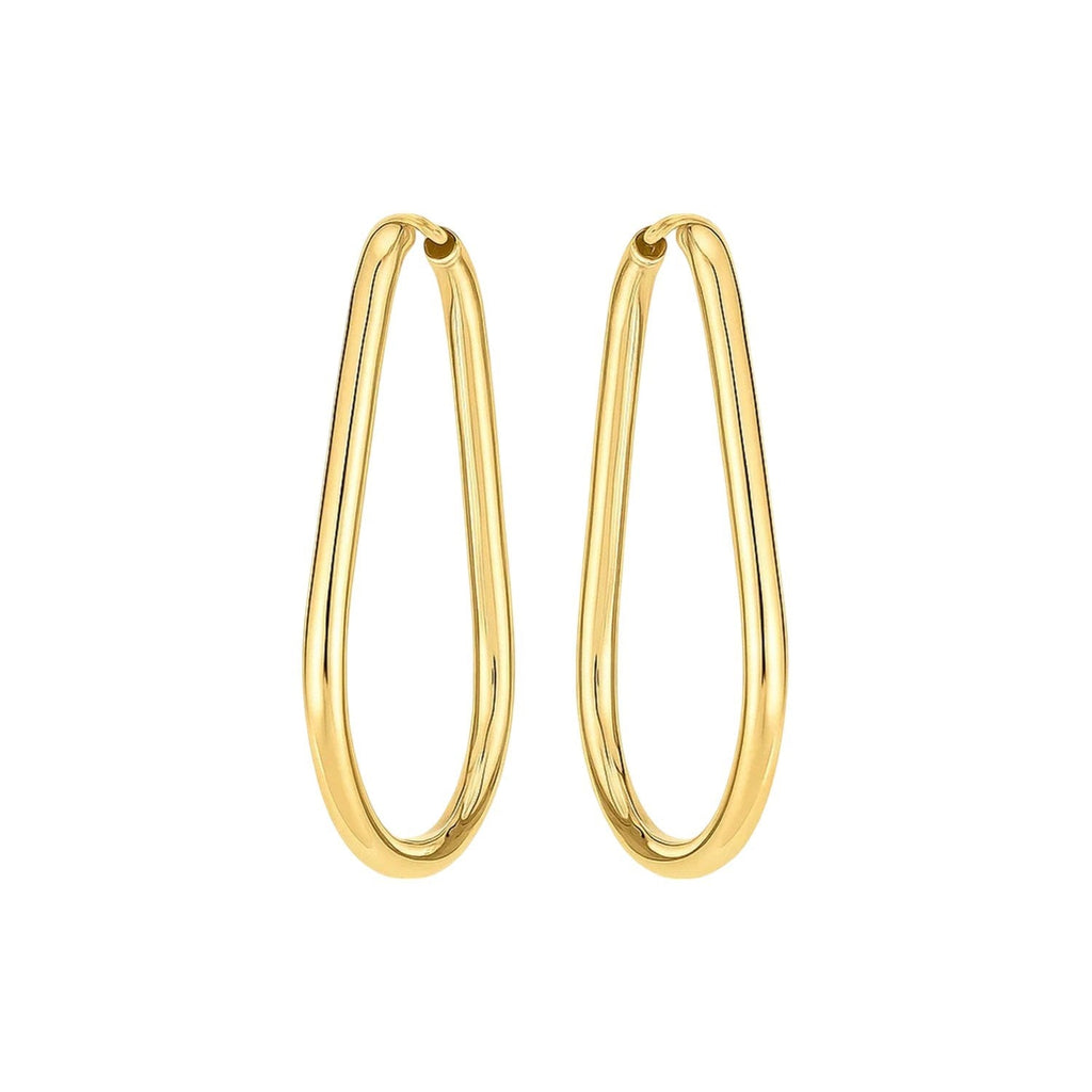 14k Yellow Gold Endless Pear Hoop Earrings