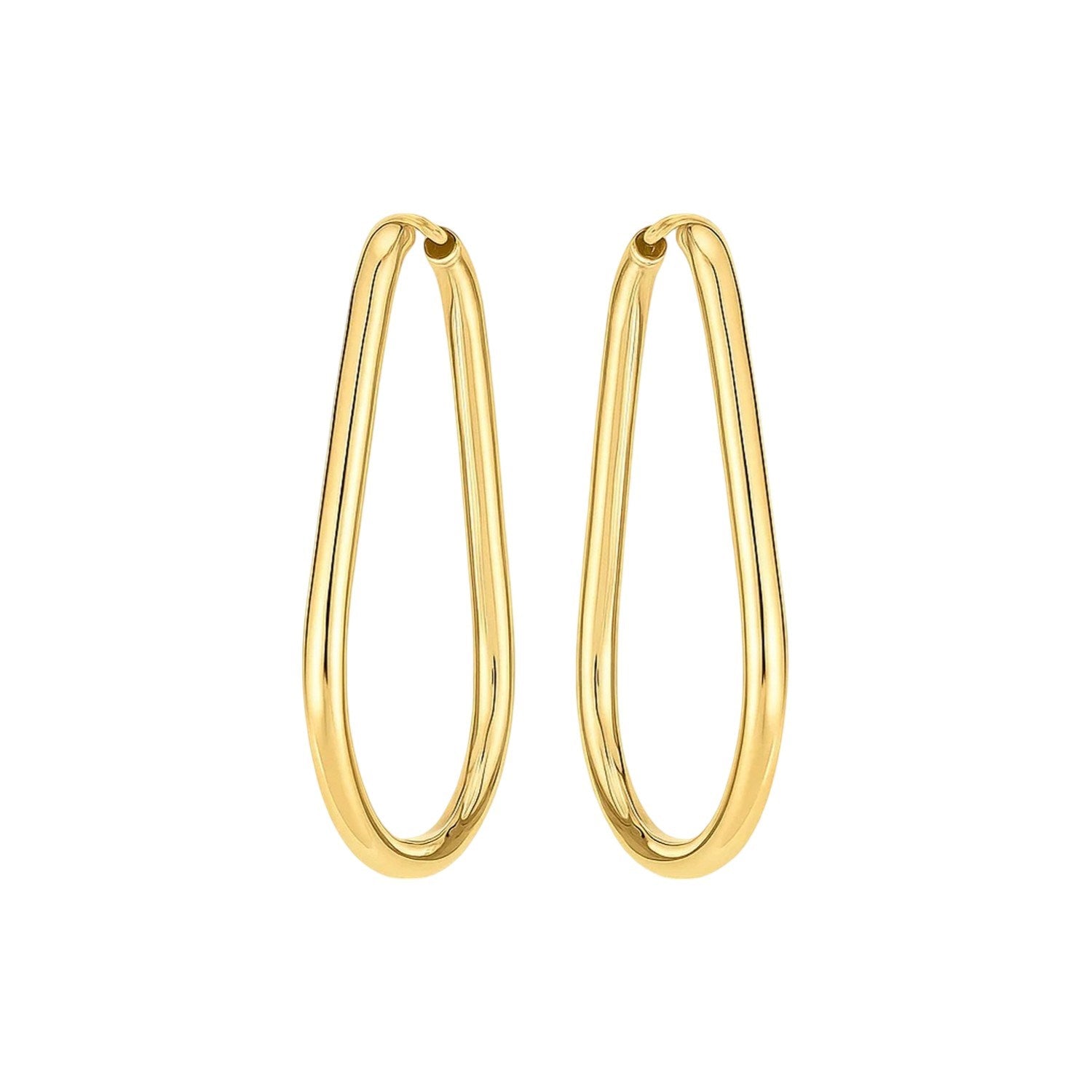 14k Yellow Gold Endless Pear Hoop Earrings