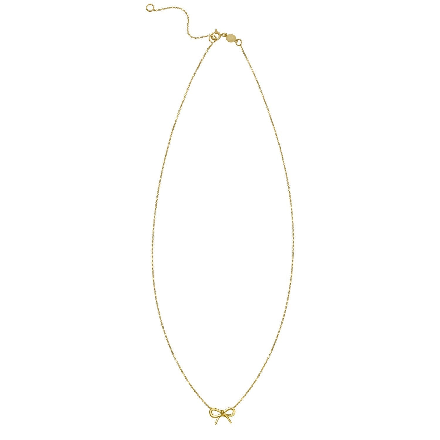 14K Yellow Gold Small Bow Necklace