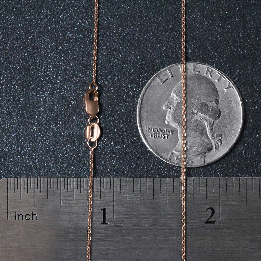 18k Rose Gold Diamond Cut Cable Link Chain (0.80 mm)