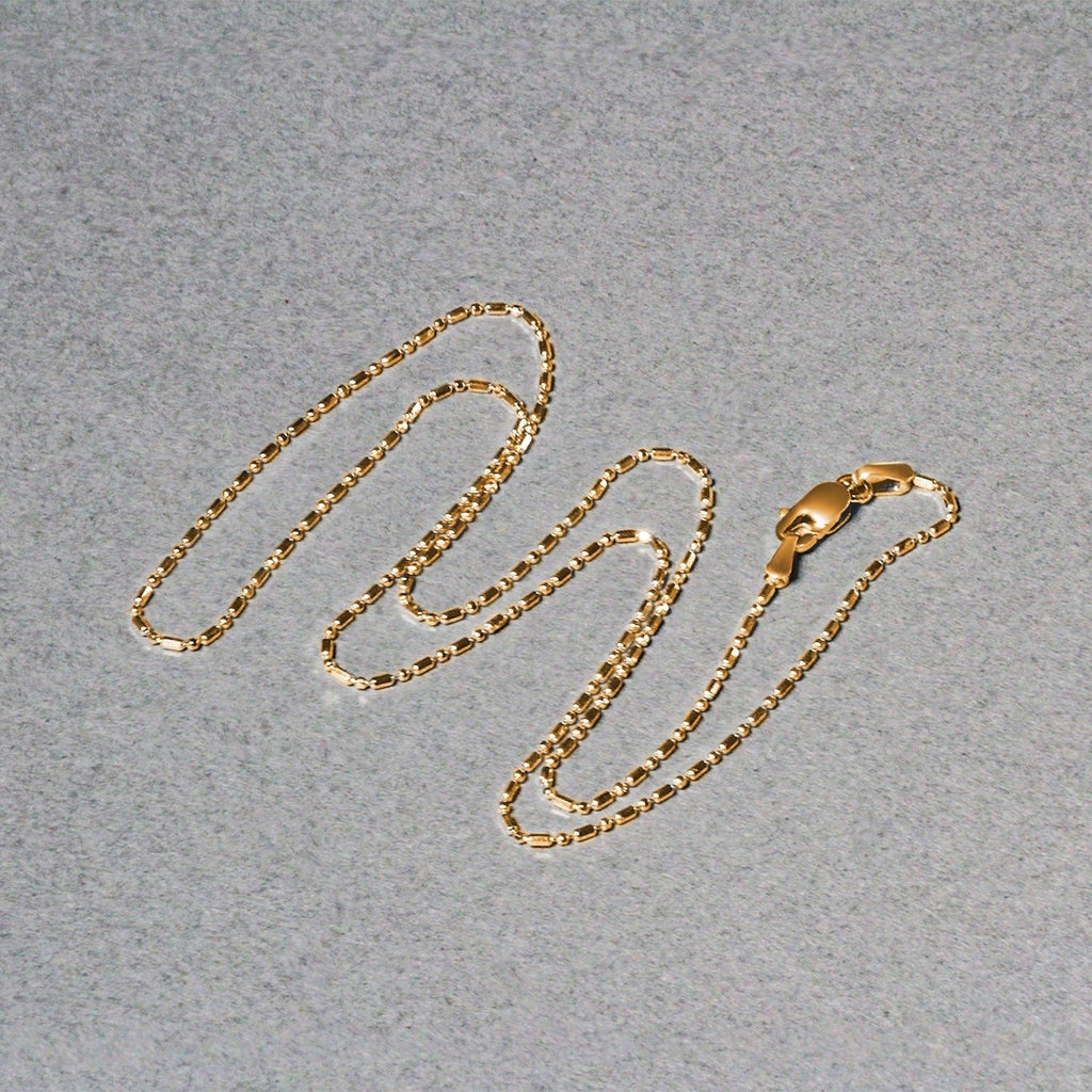 14k Yellow Gold Diamond-Cut Bead Chain (0.90 mm)
