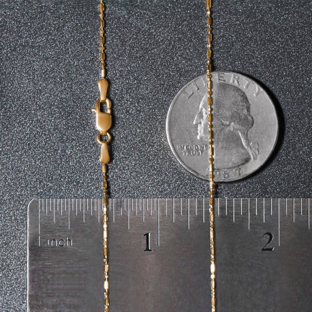 14k Yellow Gold Diamond-Cut Bead Chain (0.90 mm)