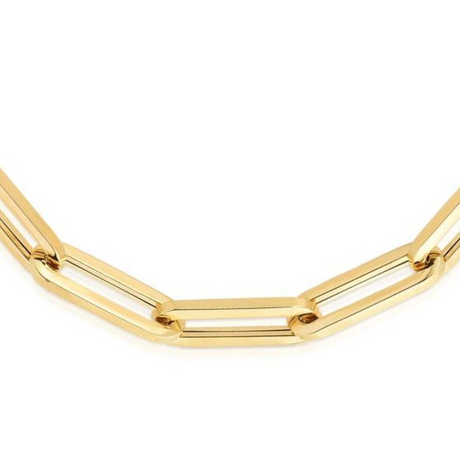 14K Yellow Gold Extra Wide Paperclip Chain Bracelet (6.10 mm)