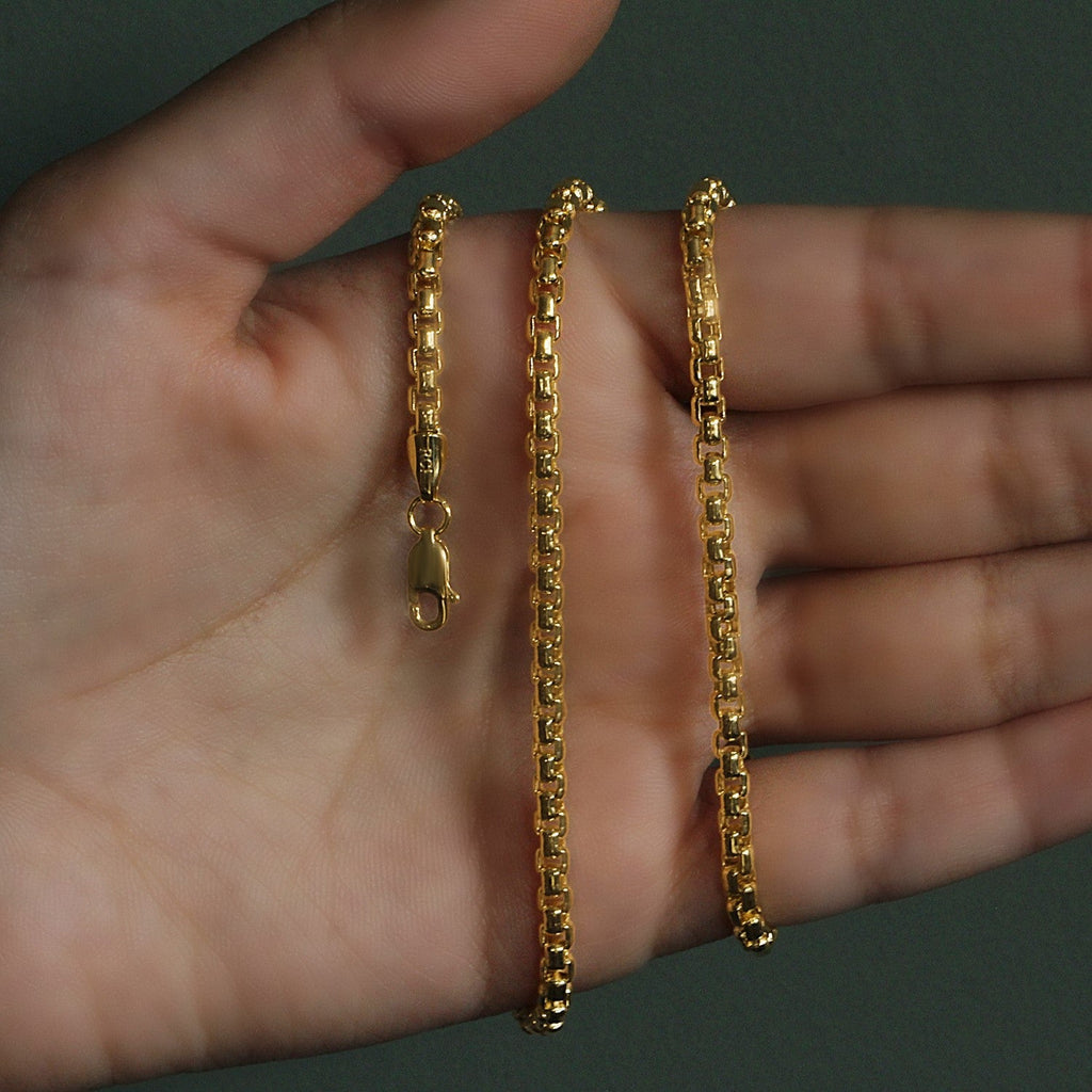 14k Yellow Gold Round Box Chain (3.4 mm)