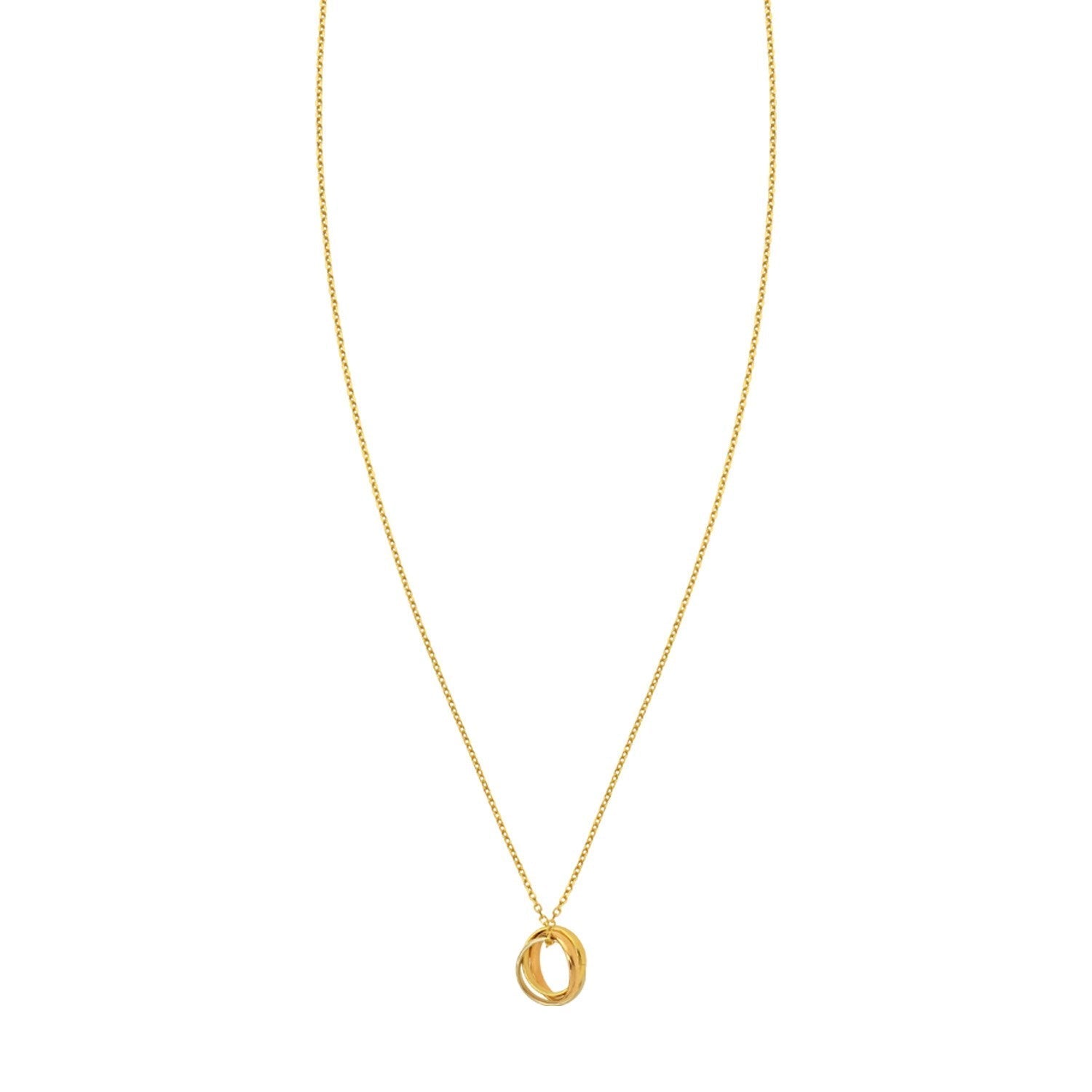 14K Tri Color Gold Trinity Chain Necklace