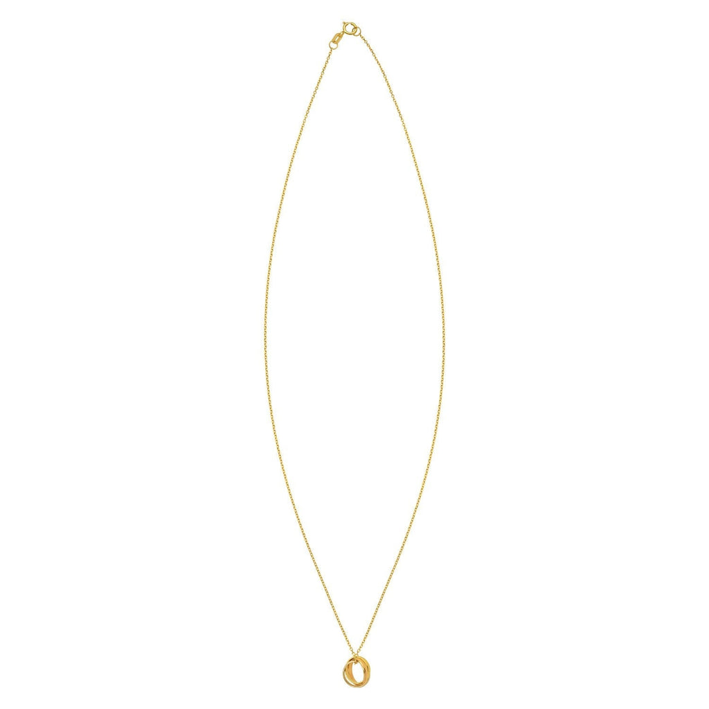 14K Tri Color Gold Trinity Chain Necklace