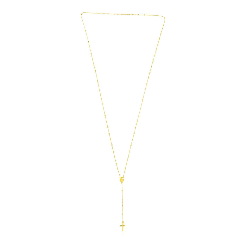 14k Yellow Gold Rosary Necklace