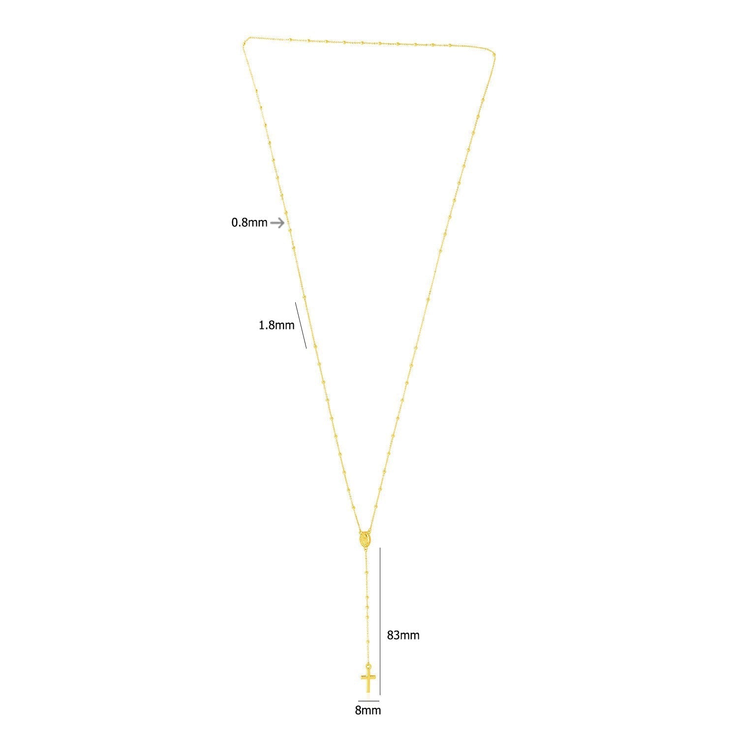 14k Yellow Gold Rosary Necklace