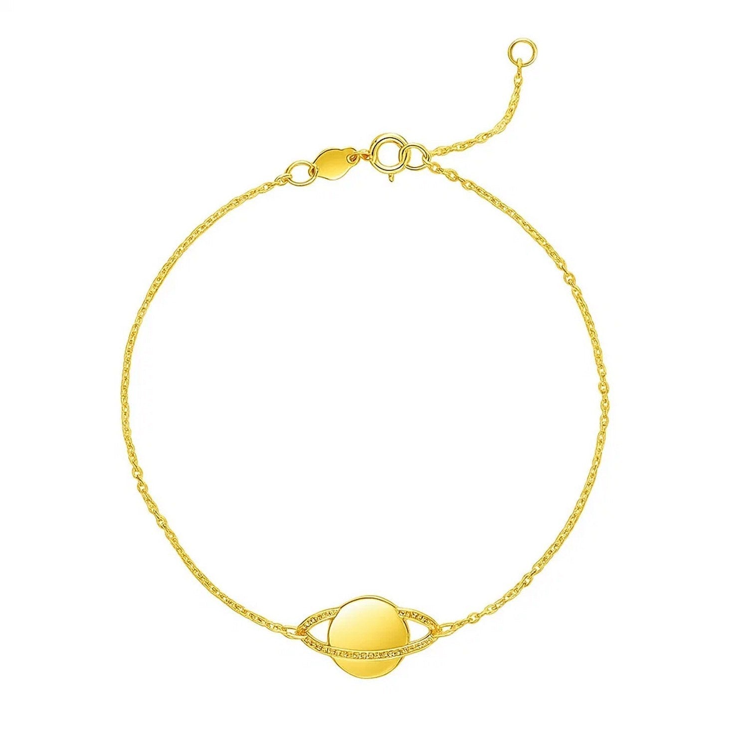 14K Yellow Gold Saturn Bracelet