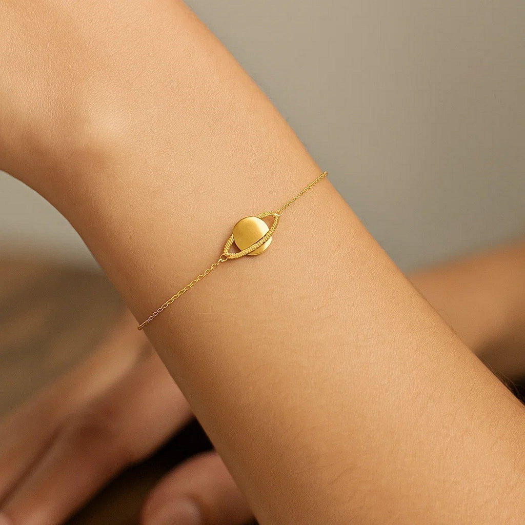 14K Yellow Gold Saturn Bracelet