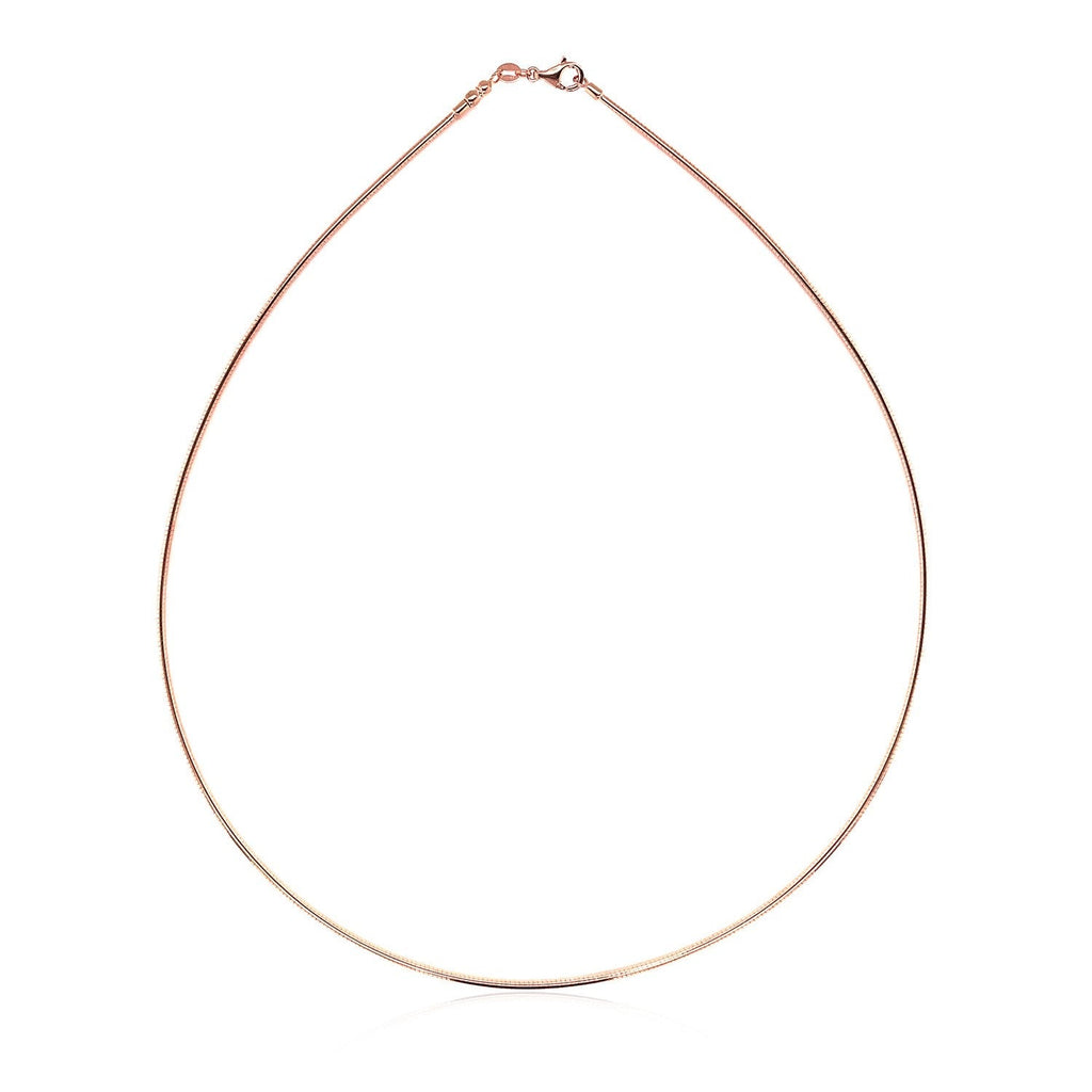 14k Rose Gold Necklace in a Round Omega Chain Style
