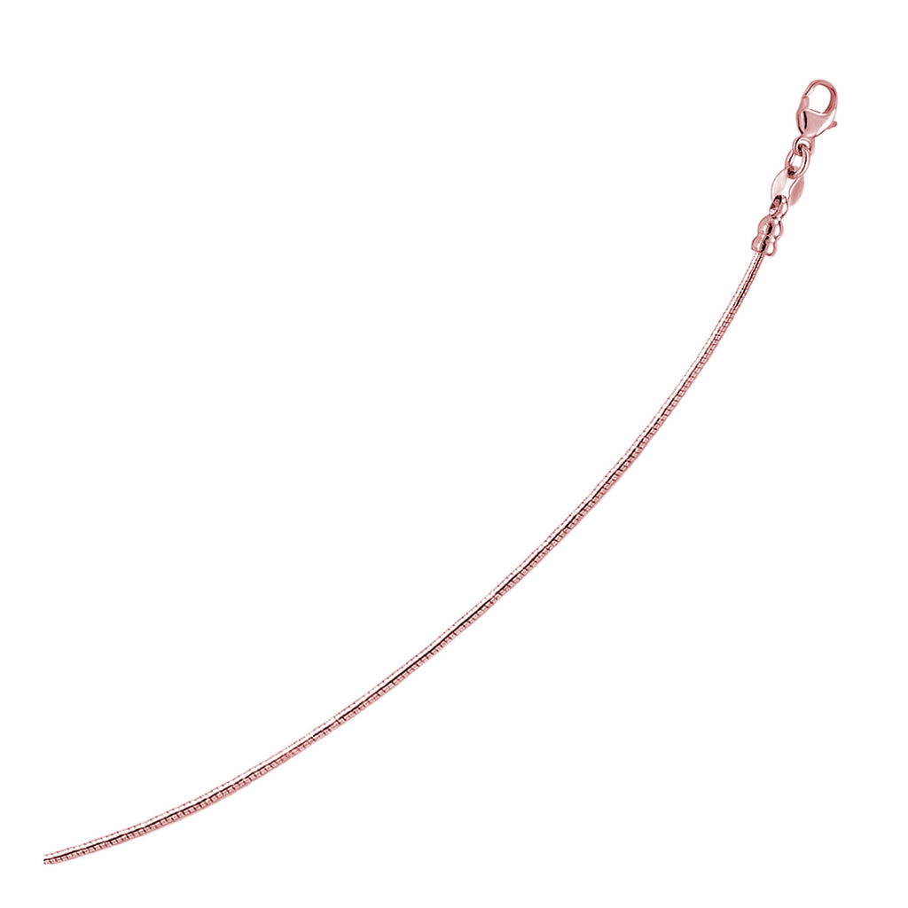 14k Rose Gold Necklace in a Round Omega Chain Style