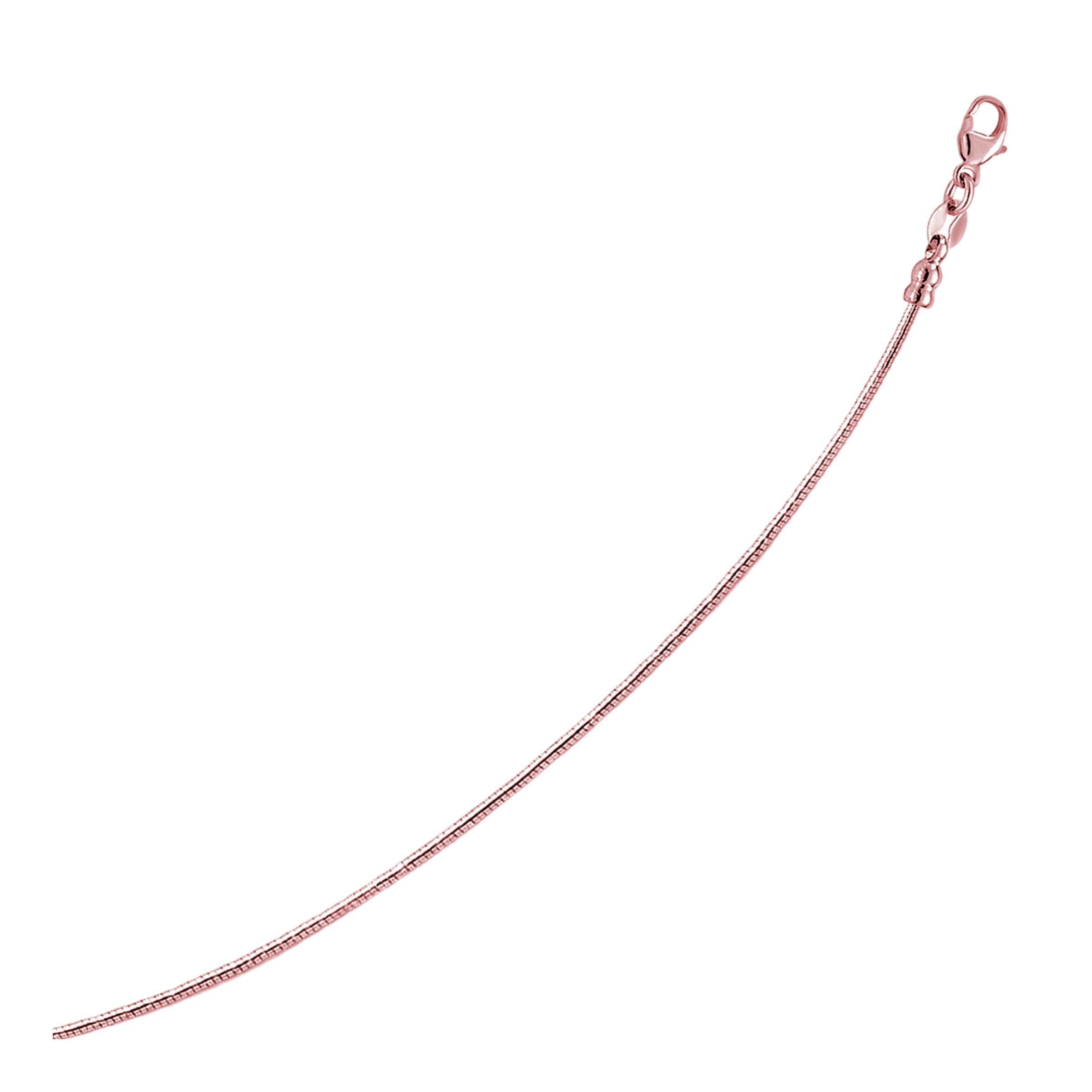 14k Rose Gold Necklace in a Round Omega Chain Style