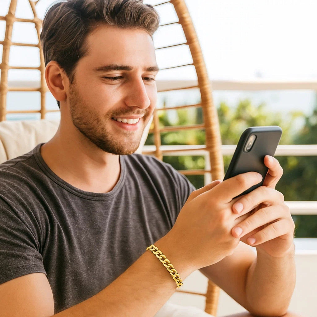 14k Yellow Gold Miami Cuban Semi Solid Bracelet (7.00 mm)