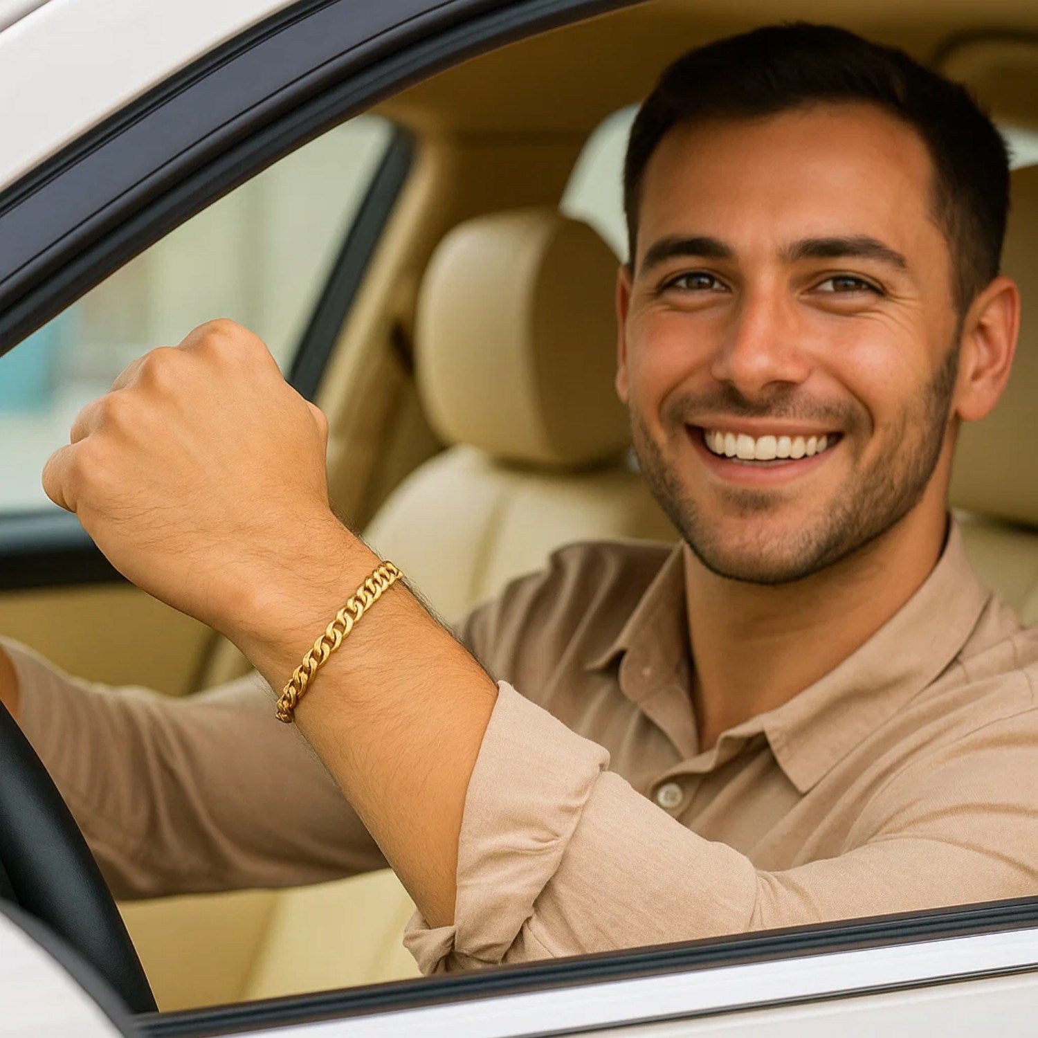 14k Yellow Gold Miami Cuban Semi Solid Bracelet (7.00 mm)