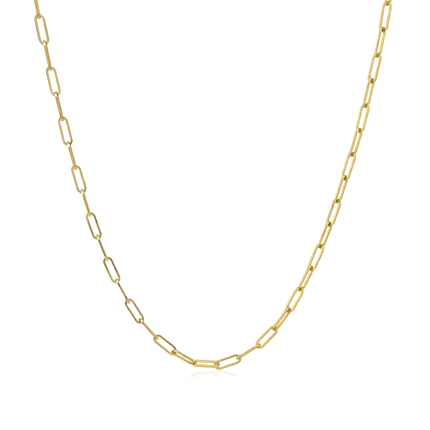 14K Yellow Gold Fine Paperclip Chain (1.50 mm)