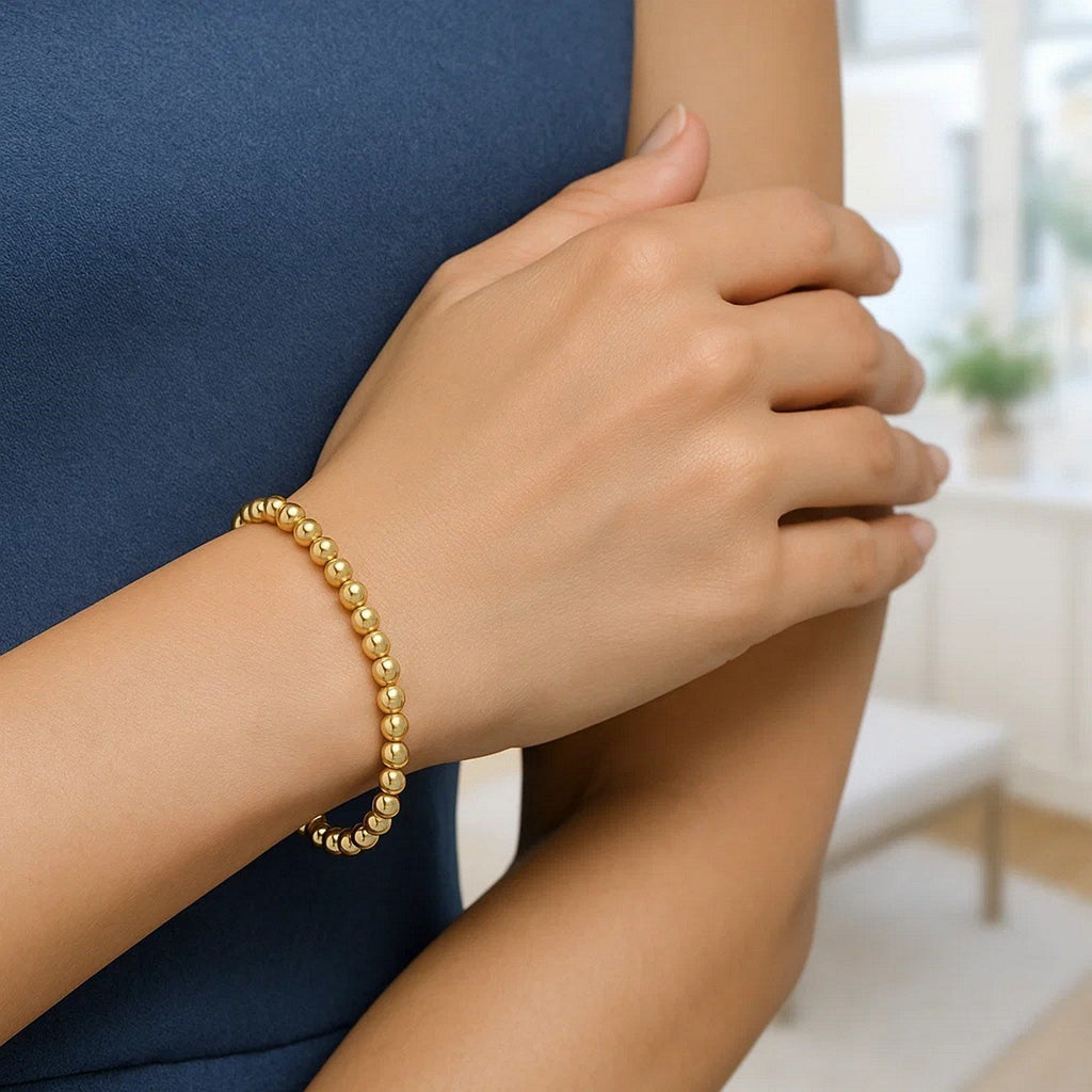 14k Yellow Gold Bead Bracelet  (4.00 mm)