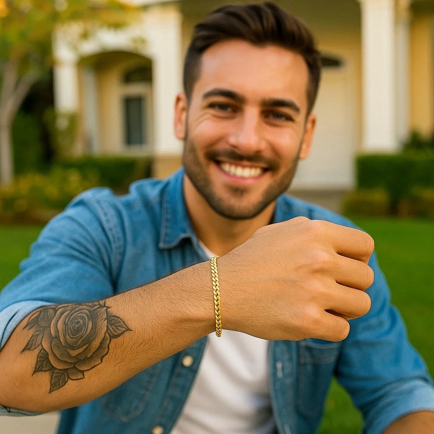 10k Yellow Gold Classic Miami Cuban Solid Bracelet (4.90 mm)