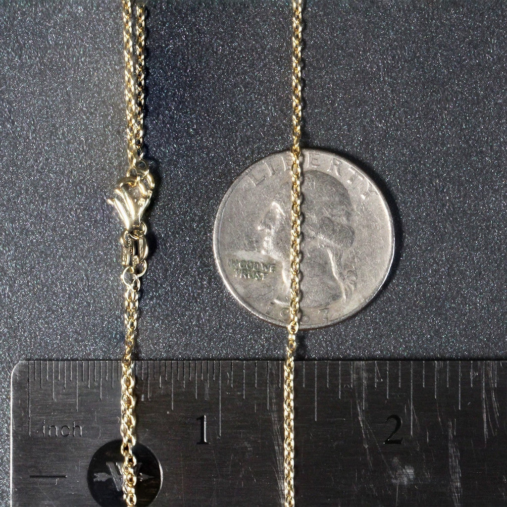 18k Yellow Gold Round Cable Link Chain (1.50 mm)