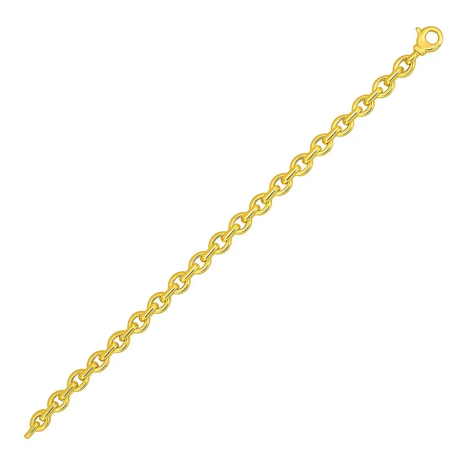 14k Yellow Gold Polished Oval Link Bracelet (6.20 mm)