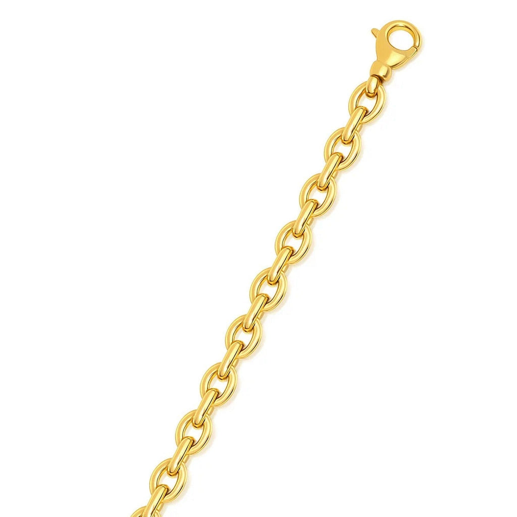 14k Yellow Gold Polished Oval Link Bracelet (6.20 mm)