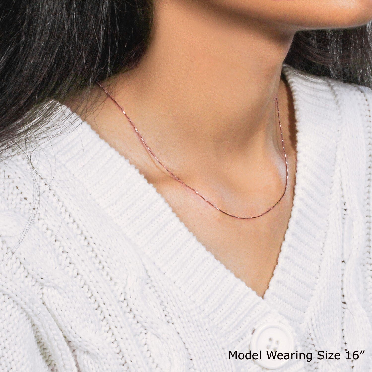 14k Rose Gold Classic Box Chain (0.45 mm)