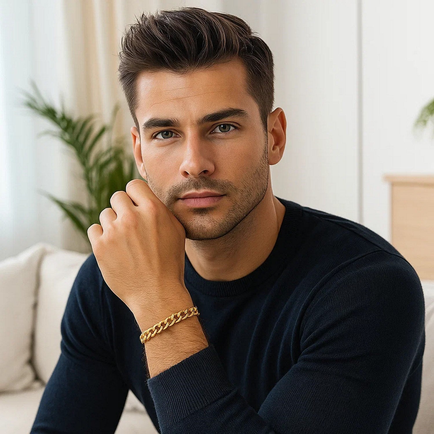 14k Yellow Gold Semi Solid Miami Cuban Bracelet (6.60 mm)