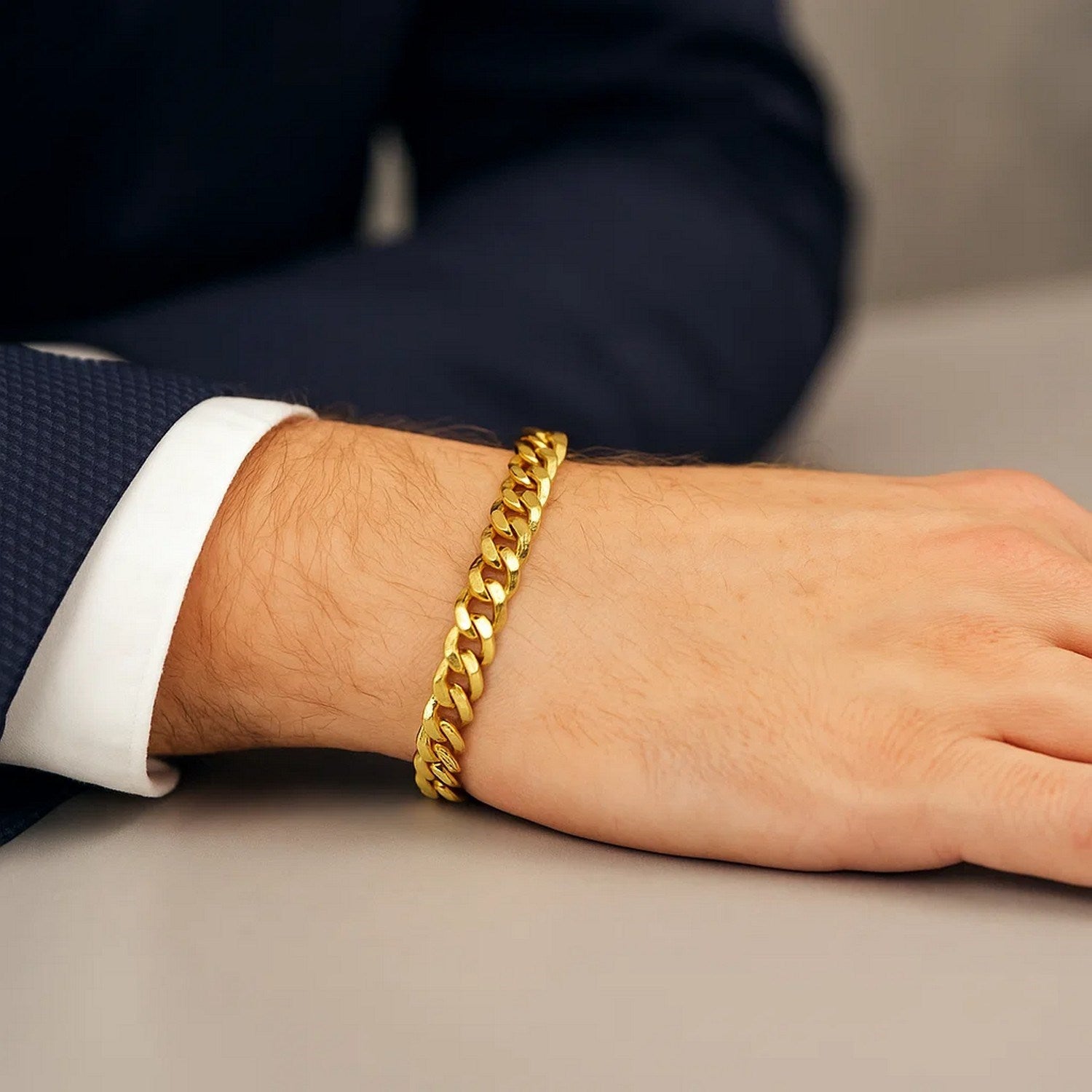 14k Yellow Gold Semi Solid Miami Cuban Bracelet (6.60 mm)