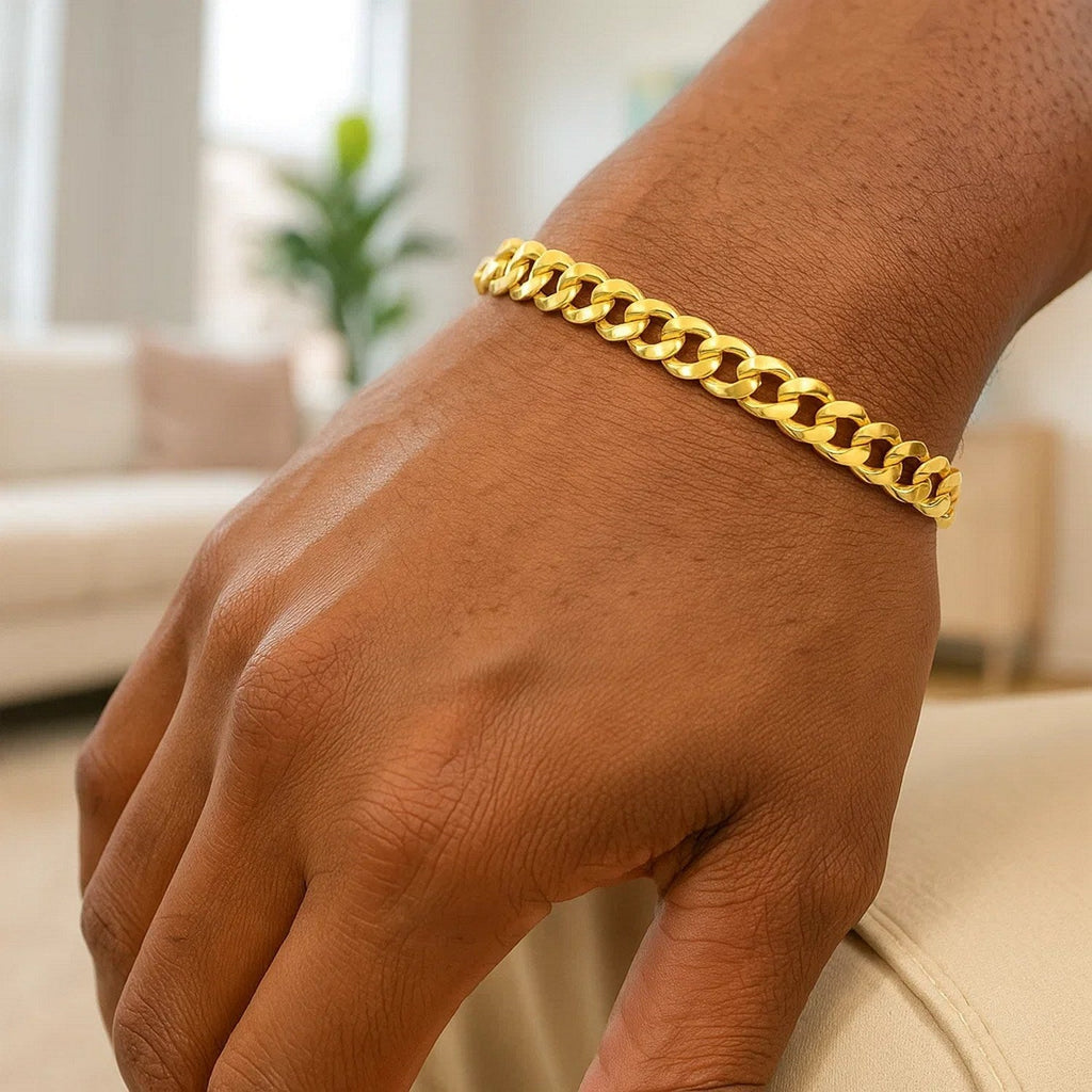 14k Yellow Gold Semi Solid Miami Cuban Bracelet (6.60 mm)