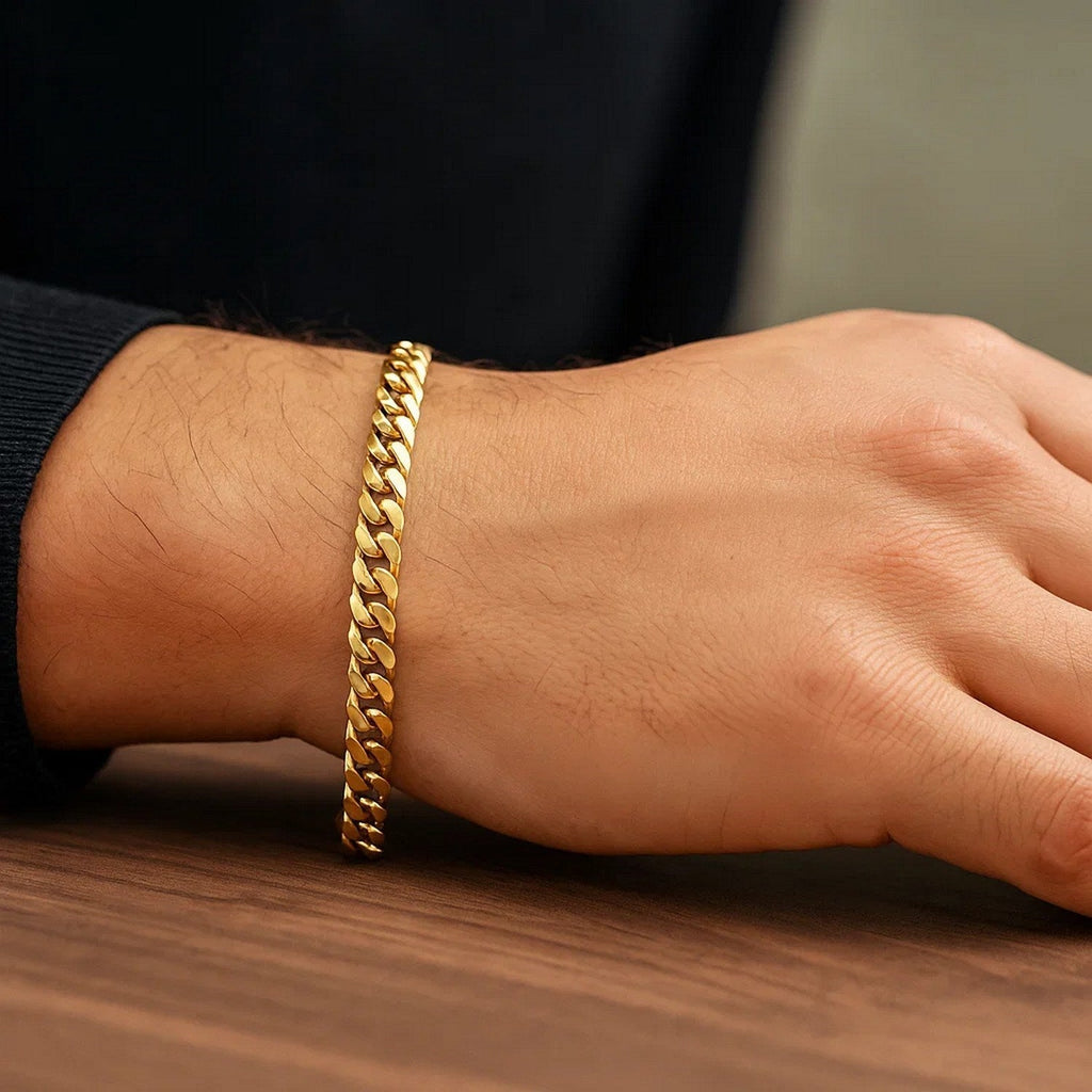 14k Yellow Gold Semi Solid Miami Cuban Bracelet (5.00 mm)