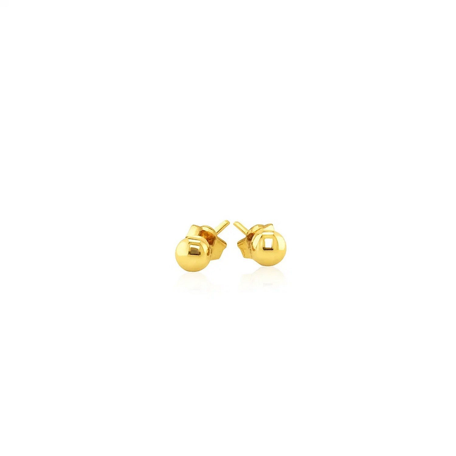 14k Yellow Gold Ball Style Stud Earrings (4mm)