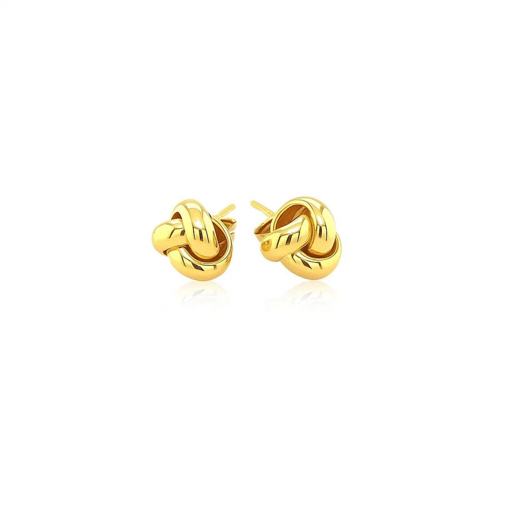 10k Yellow Gold Love Knot Stud Earrings(9mm)