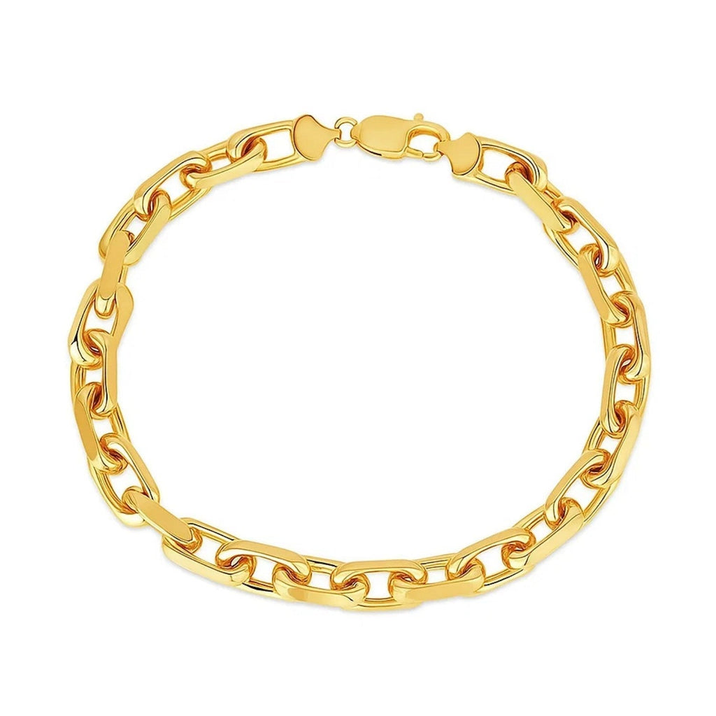 14k Yellow Gold French Cable Chain Bracelet  (6.10 mm)