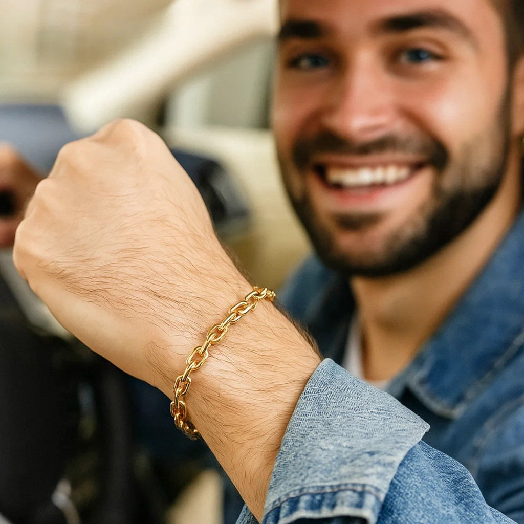 14k Yellow Gold French Cable Chain Bracelet  (6.10 mm)